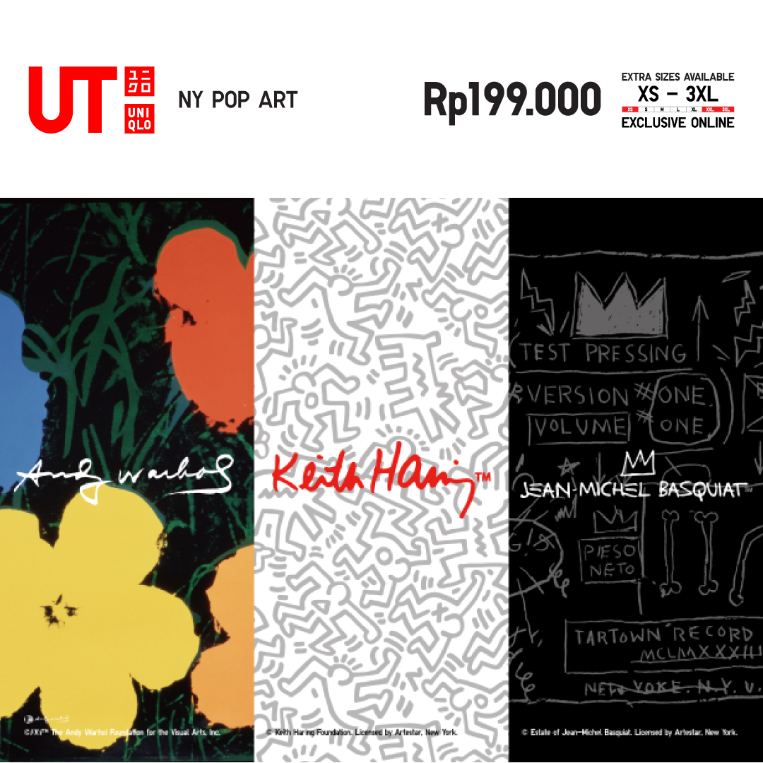 Uniqlo Indonesia Facebook ad: New patterns now available in UT NY POP…