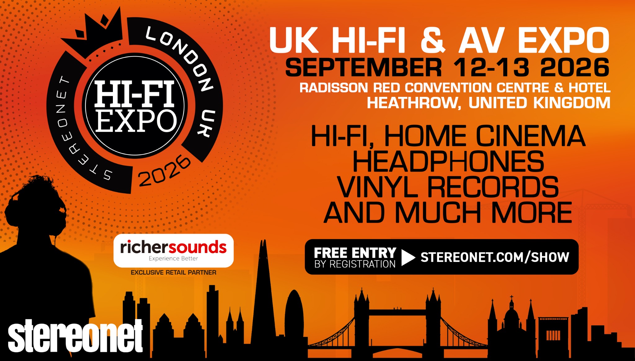 StereoNET Hi-Fi & AV Expo Facebook ad: Free Entry to UK Hi-Fi & AV Expo