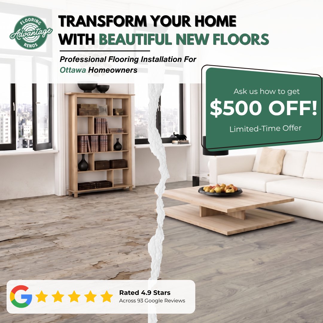 Advantage Flooring Facebook ad: Transform Your Home With Beautiful New Floors