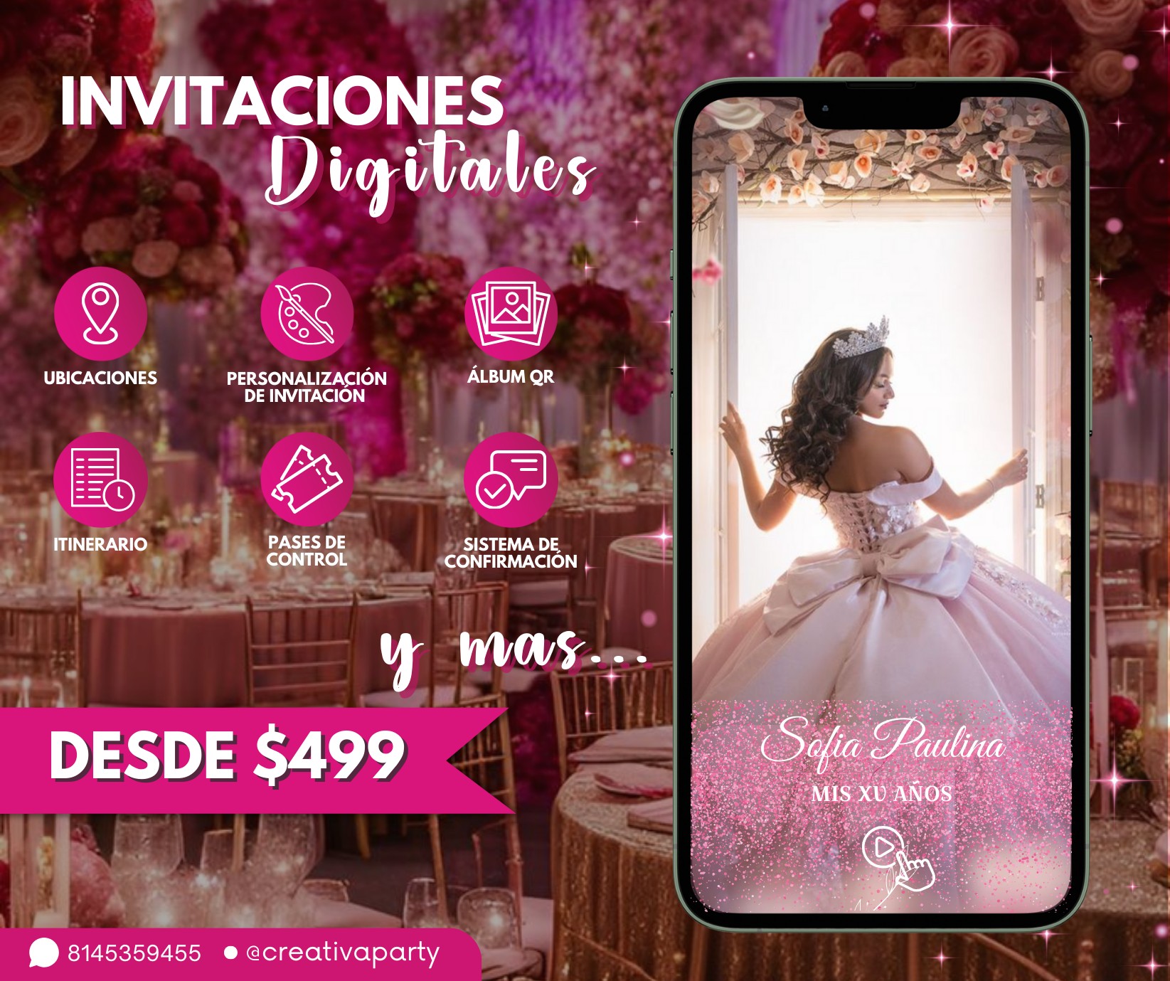 Creativa Party Facebook ad: Haz que tu evento destaque desde el primer…