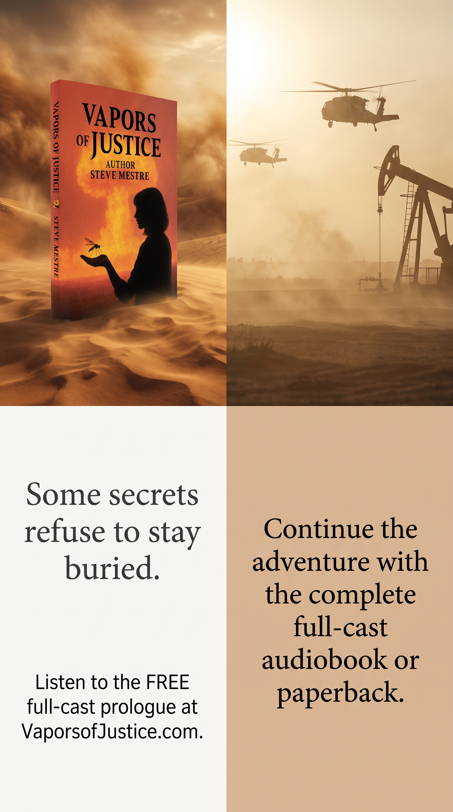Vapors of Justice Book Facebook ad: Some Secrets Refuse to Stay Buried