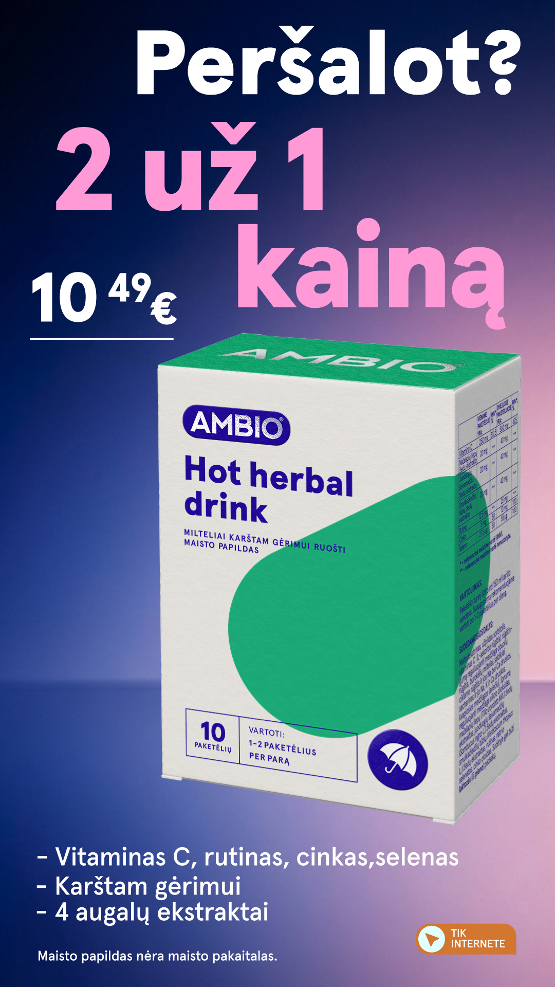 Gintarinė Vaistinė Facebook ad: Raugerškių ekstraktas ir cholinas