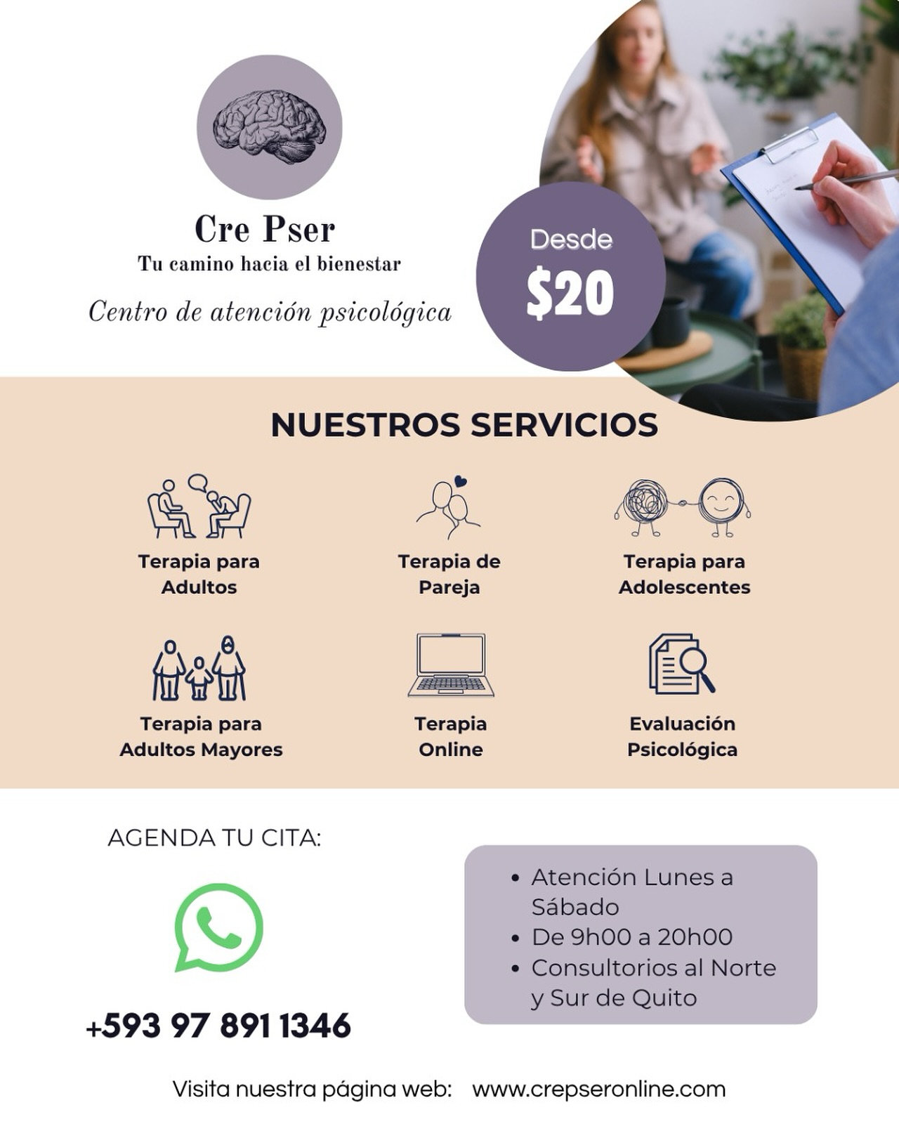 Atención Psicológica Cre Pser Facebook ad: Atención psicológica en Quito
