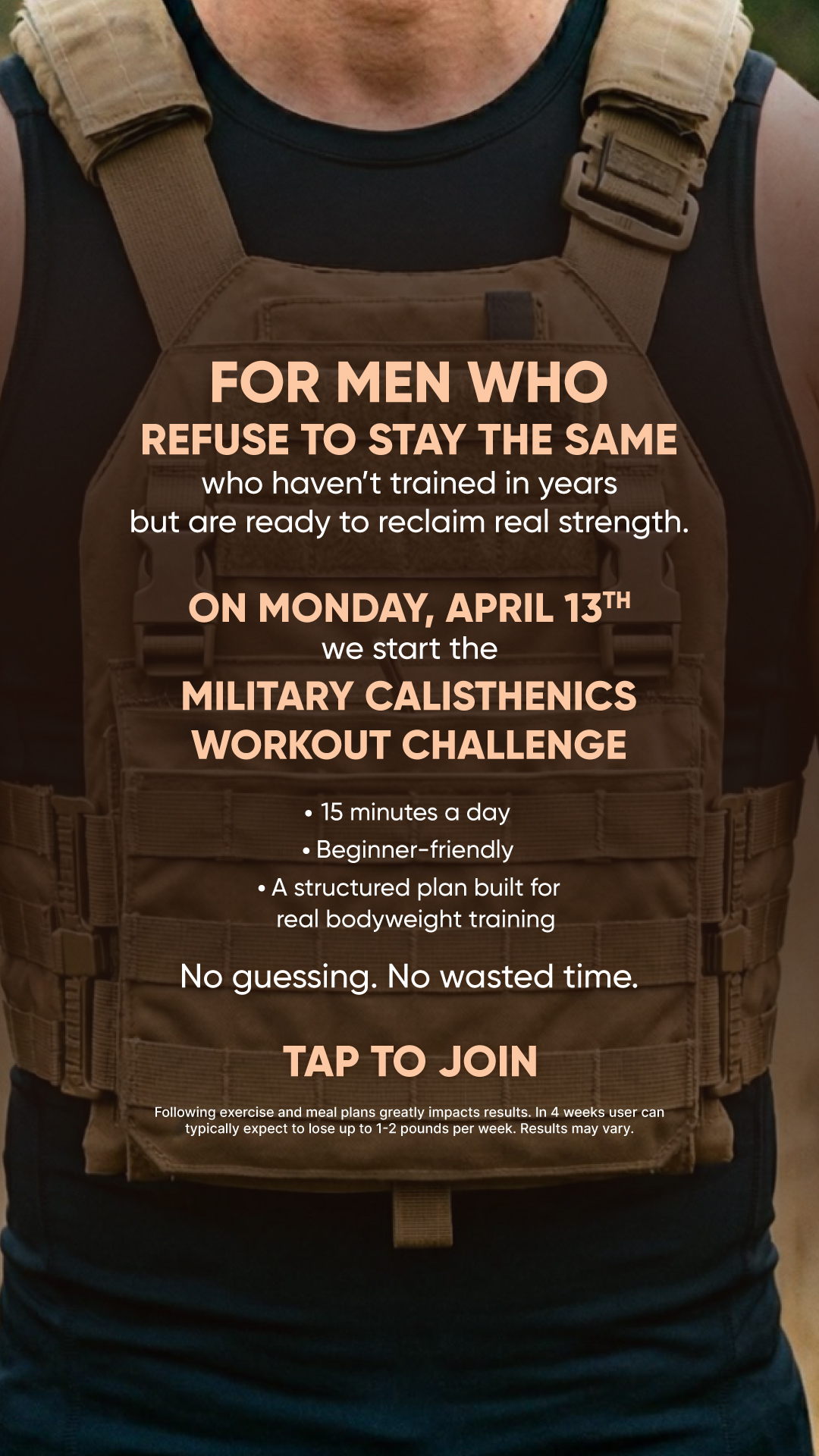 Jamess Fitness Facebook ad: Train for Results That Stay