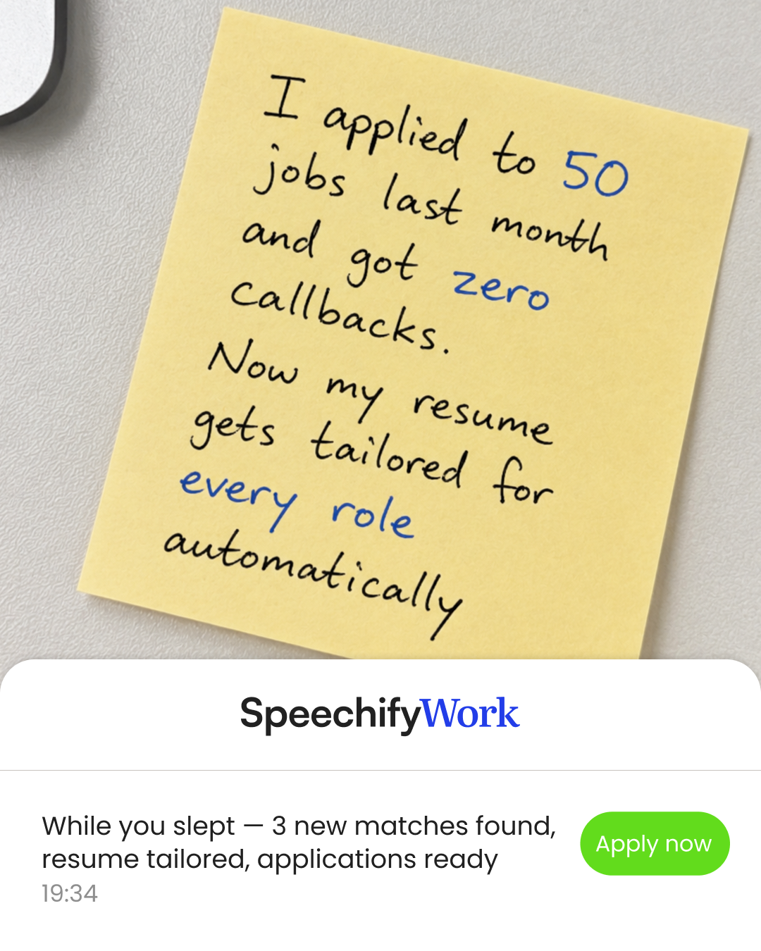 Speechify Facebook ad