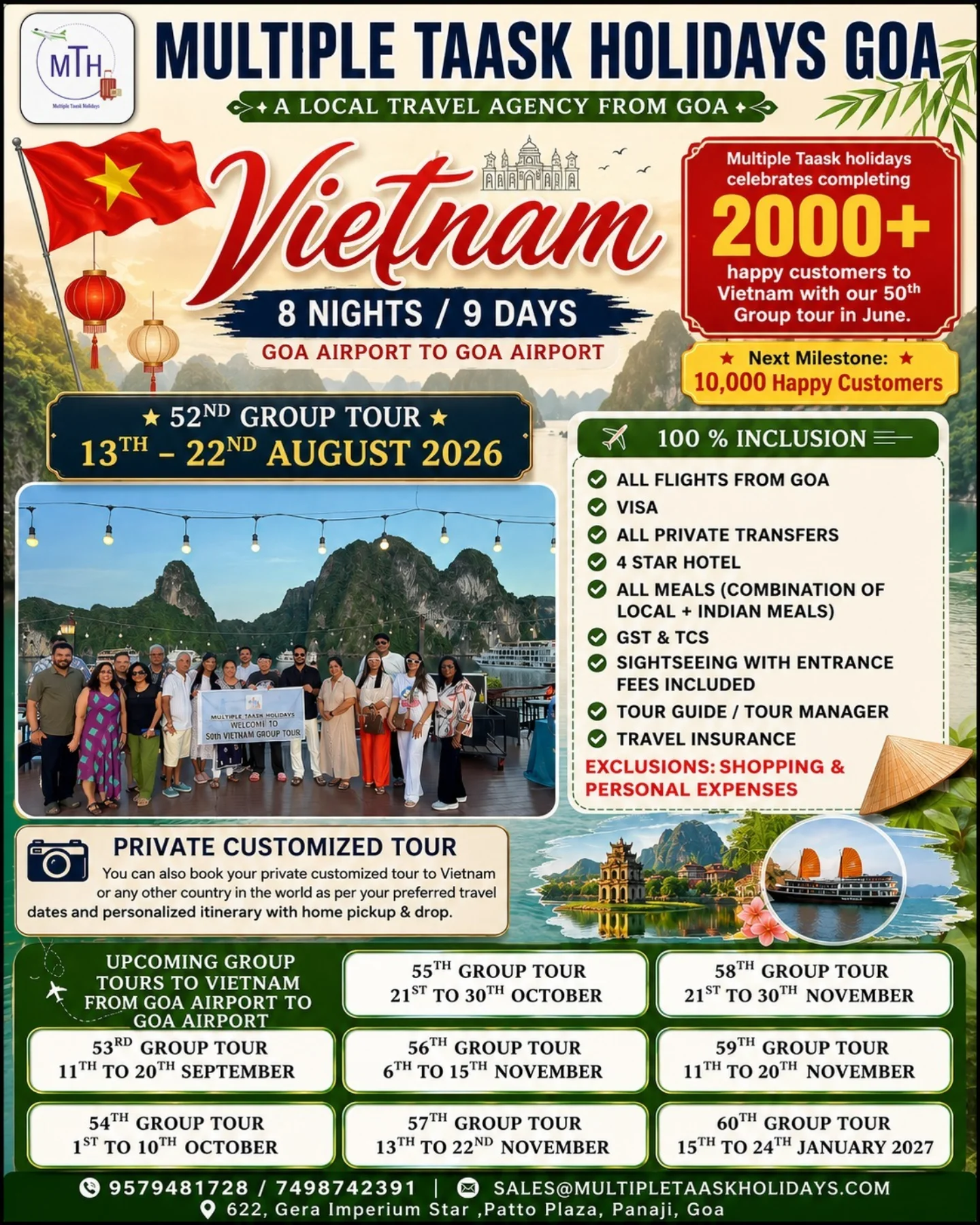 Multiple Taask Holidays Facebook ad: Vietnam Awaits! Join Our 52nd Group Tour from…