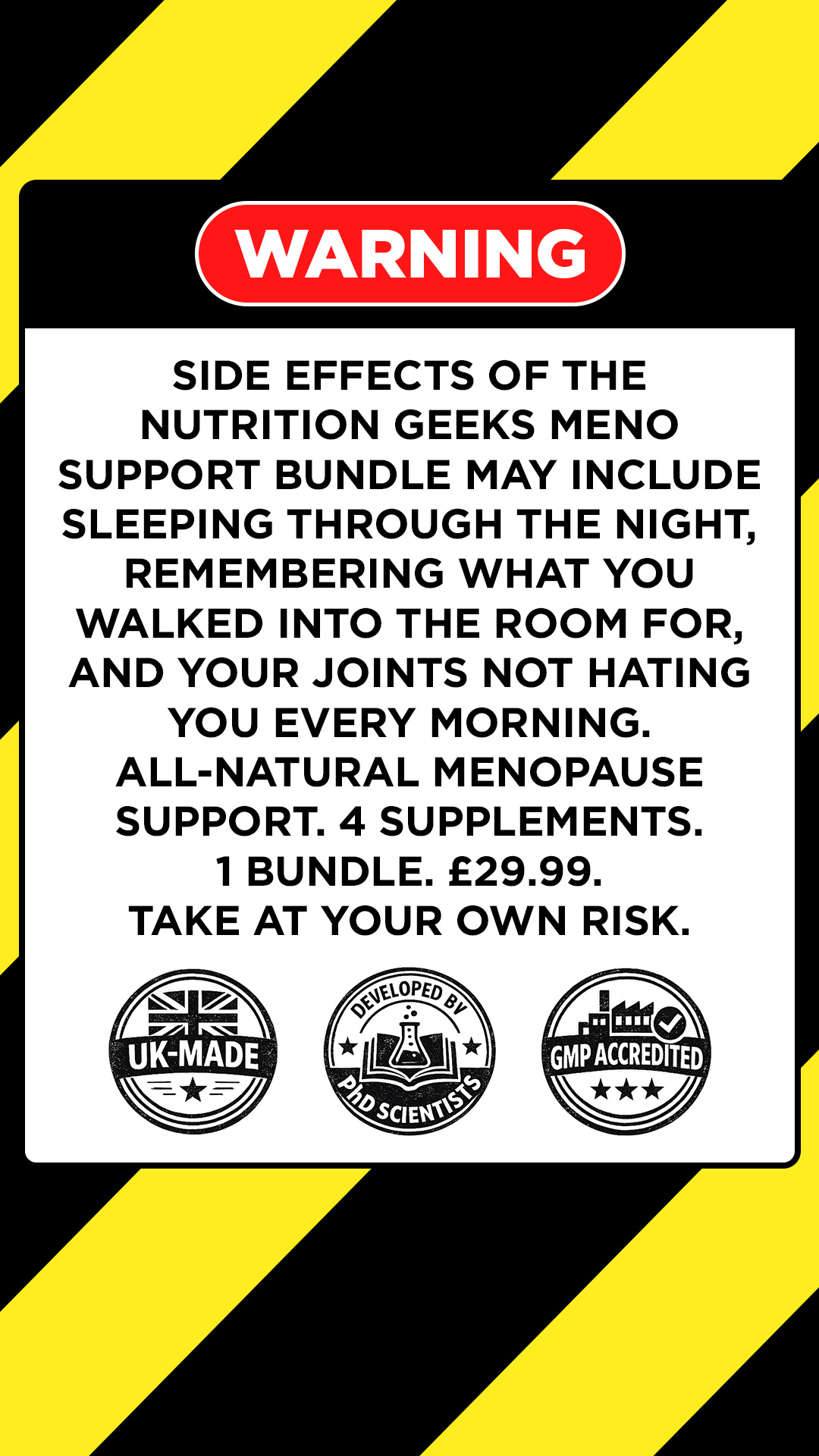 Nutrition Geeks Facebook ad