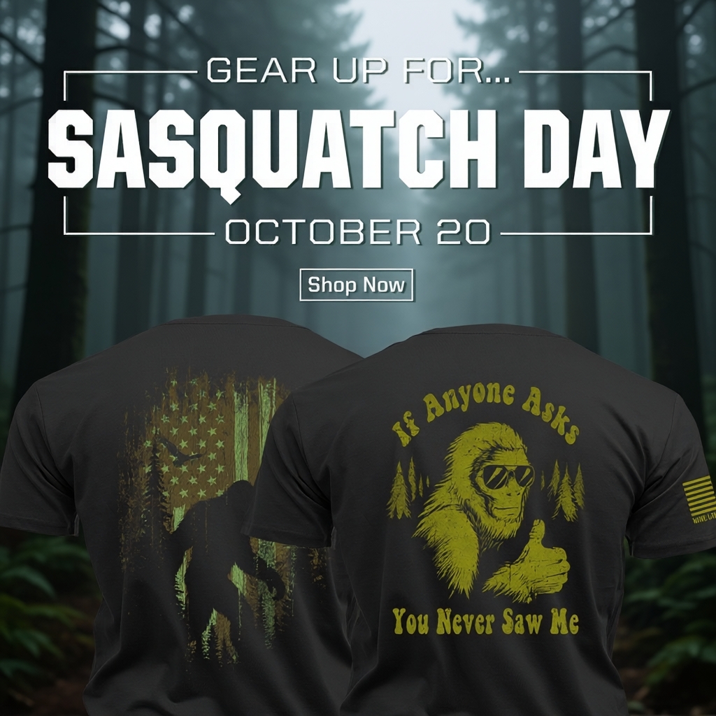 Nine Line Apparel Facebook ad: Celebrate Sasquatch Day