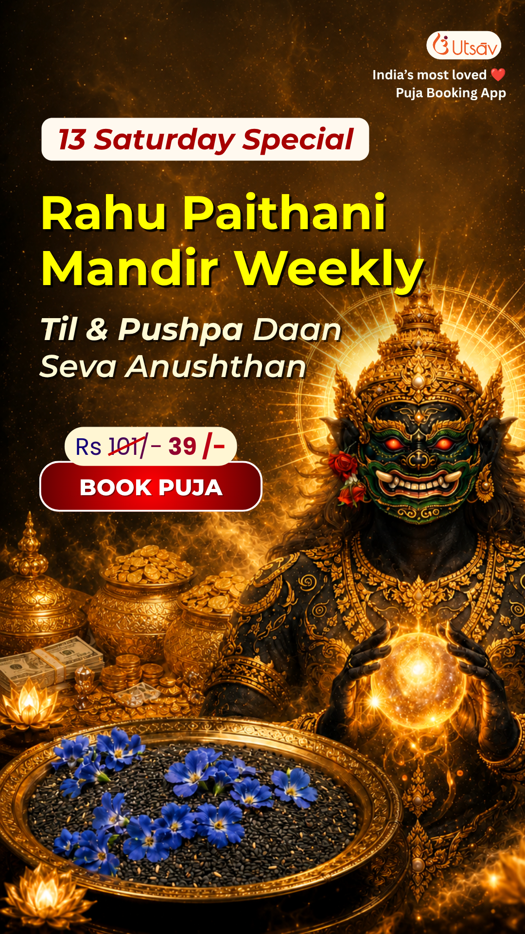 Utsav App : India’s most Loved  Puja Booking App Facebook ad