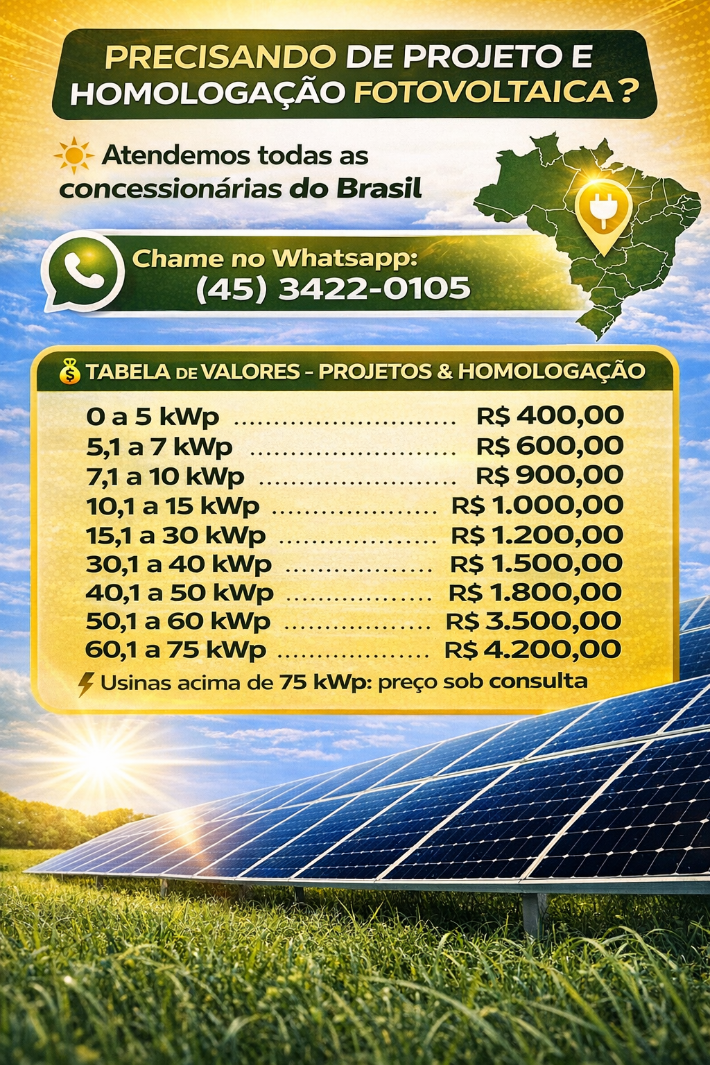 Homologação Projetos SOLAR Facebook ad