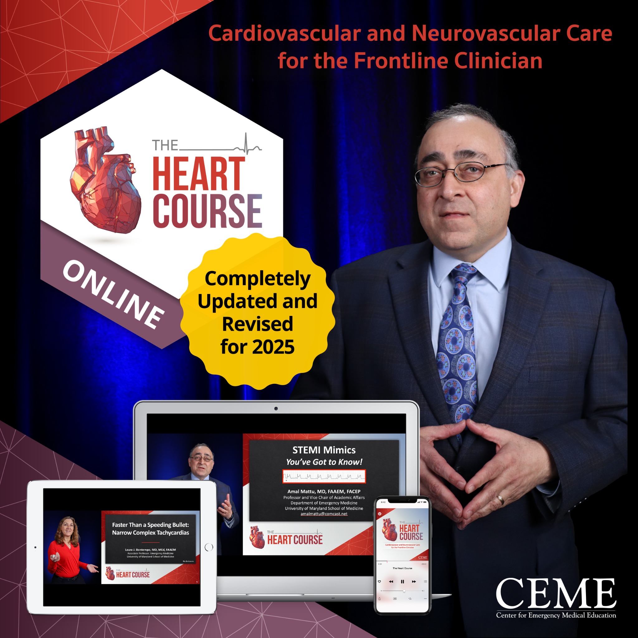 The Center for Medical Education Facebook ad: The Heart Course with Amal Mattu, MD