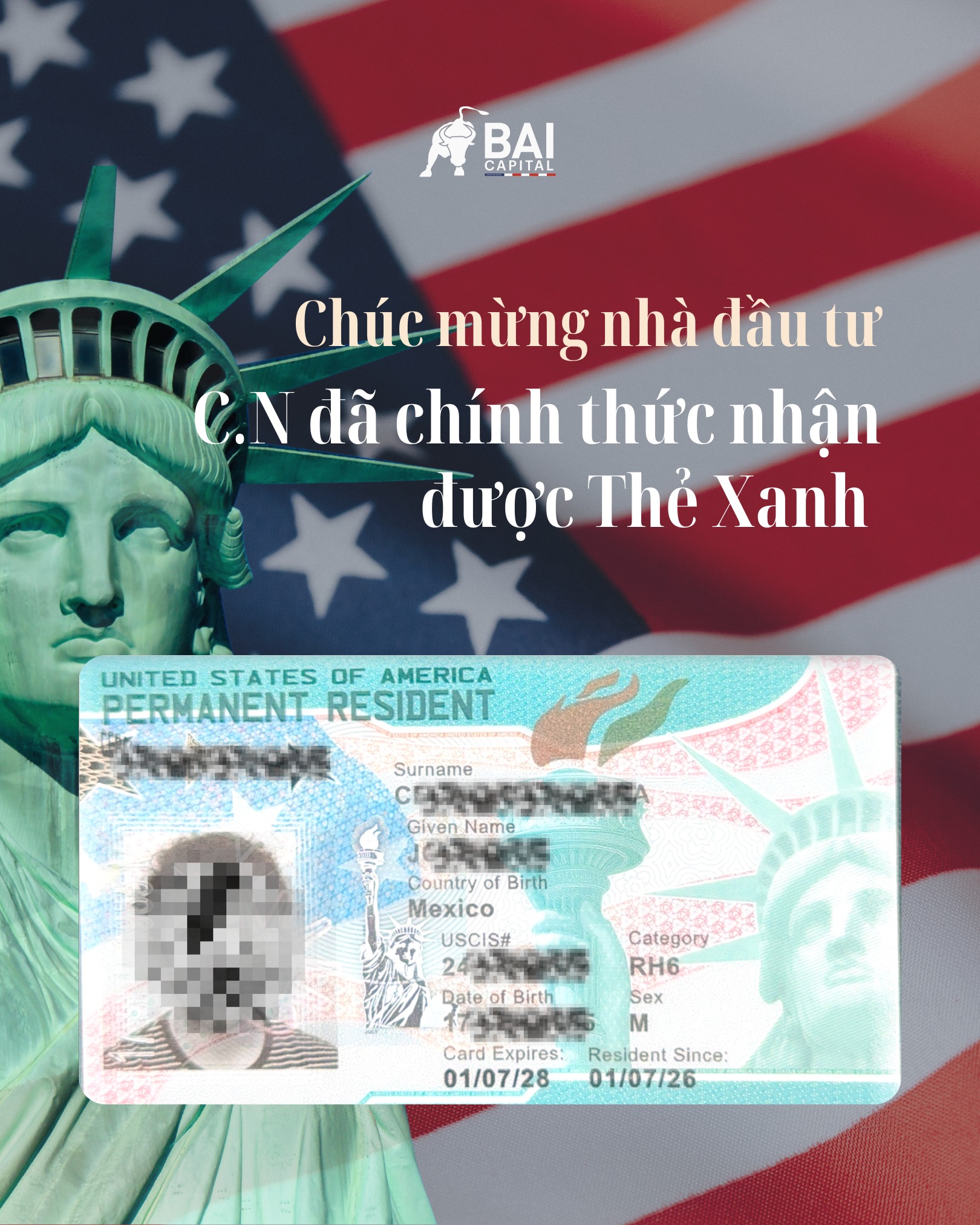 BAI Capital Vietnam Facebook ad: CHÚC MỪNG NHÀ ĐẦU TƯ EB-5 ĐÃ CHÍNH…