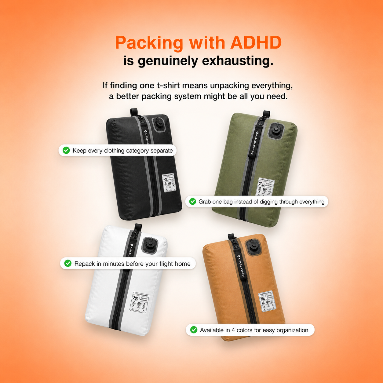 Airlockspro Travel Vacuum Kit Facebook ad: AirlocksPro Automatic Vacuum Bags - Black