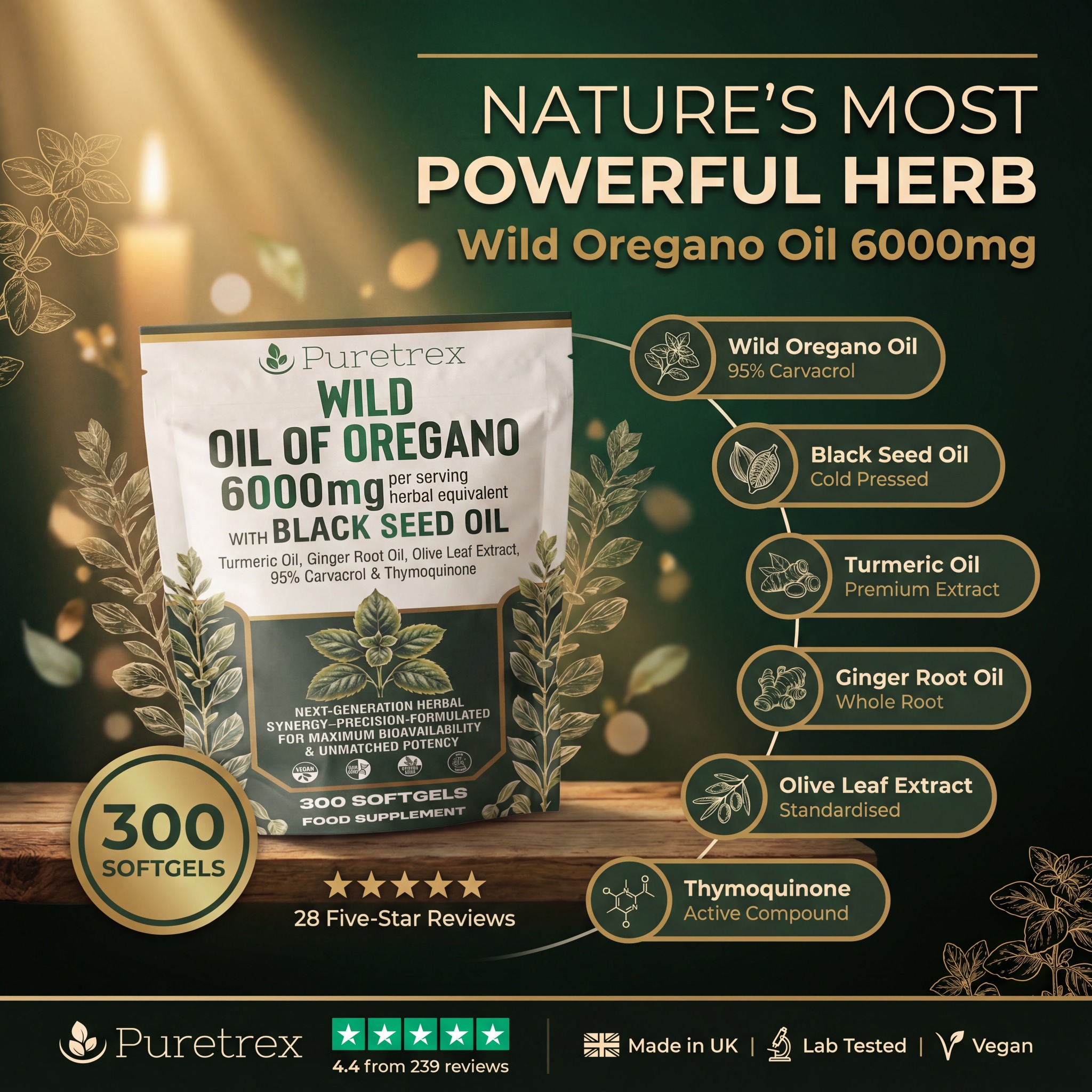 Puretrex Facebook ad: Nature's Most Powerful Herb
