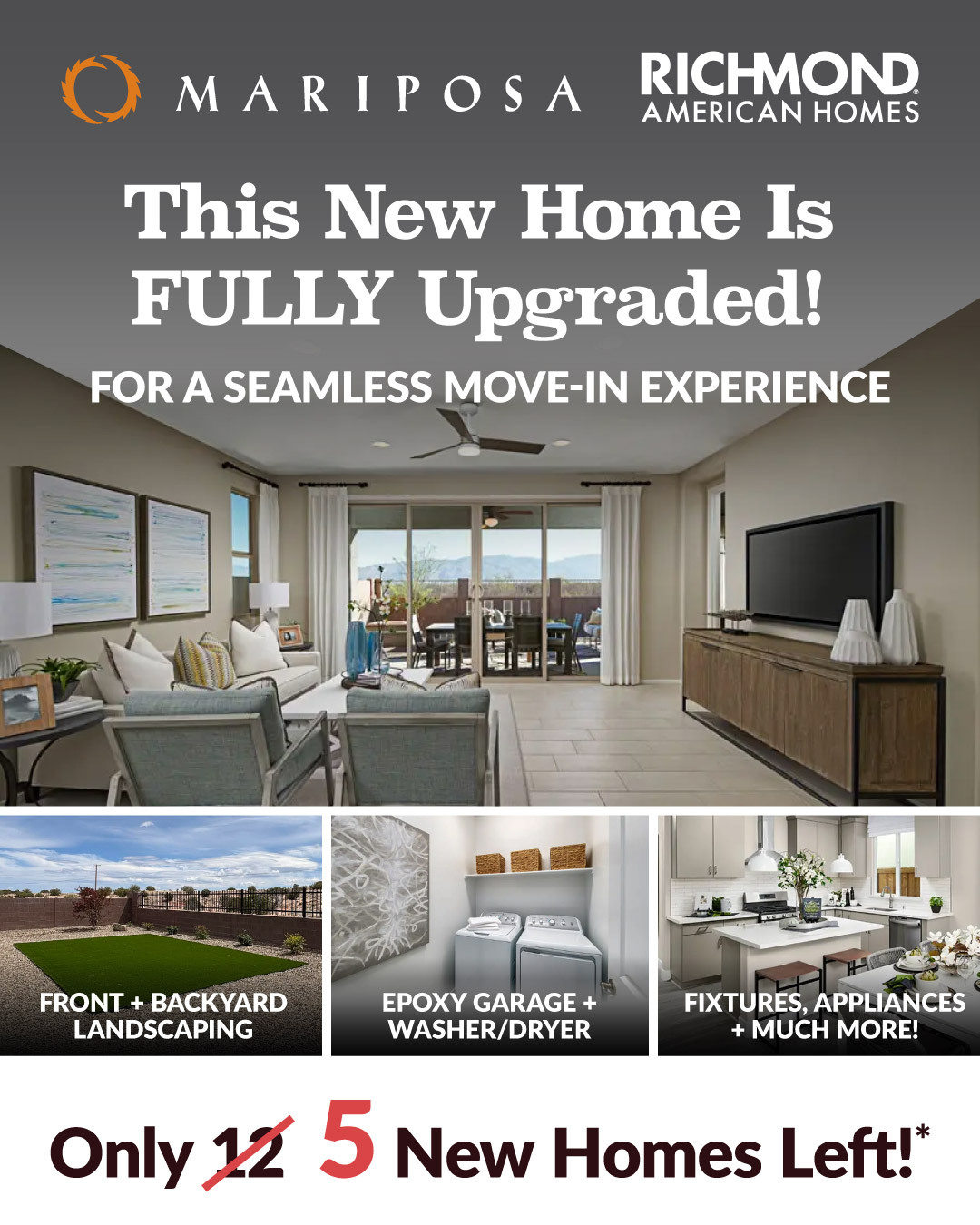Mariposa New Mexico Facebook ad: JUST 5 MOVE-IN READY HOMES REMAIN!