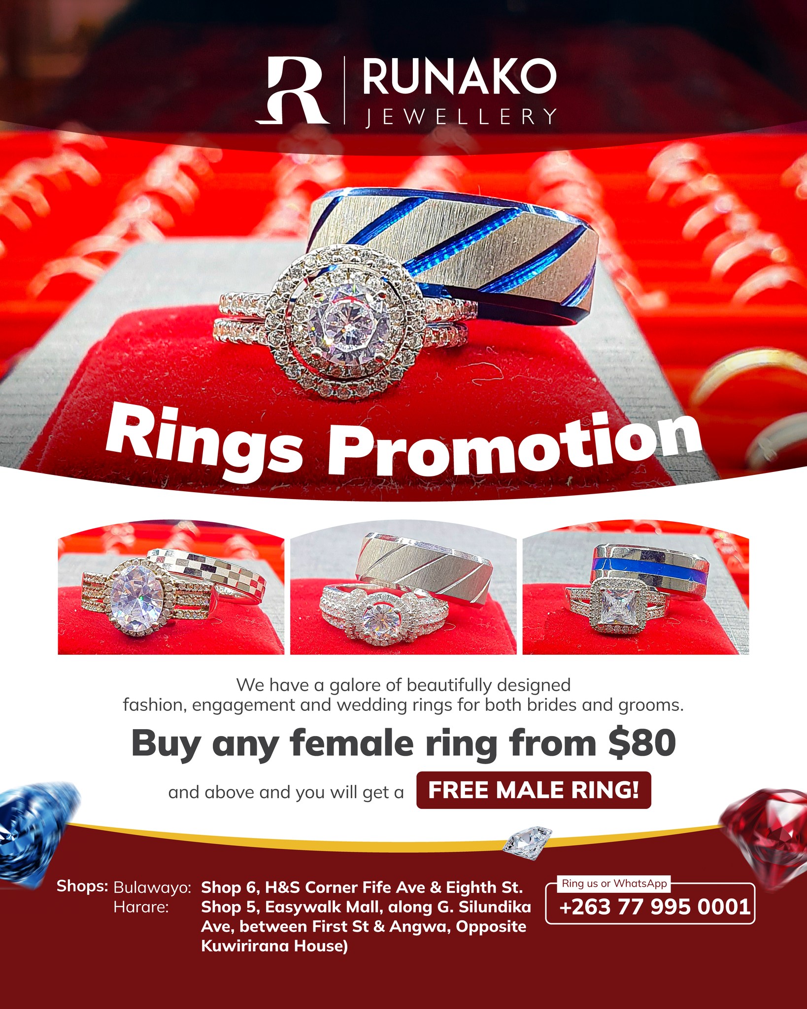Runako Jewellery Facebook ad: Runako rwerudo runotanga paunopiwa ring.