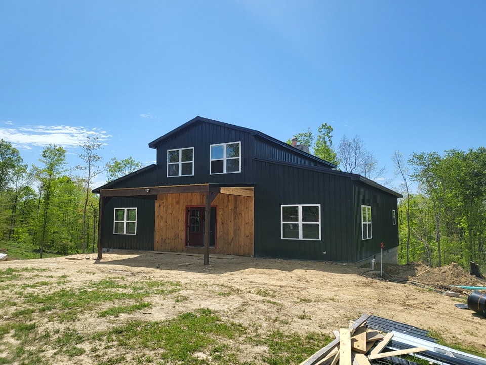 Jackson Contractors LLC Facebook ad: Barndomeniums, Homes, HVAC, Pole barns, Equipment sheds…