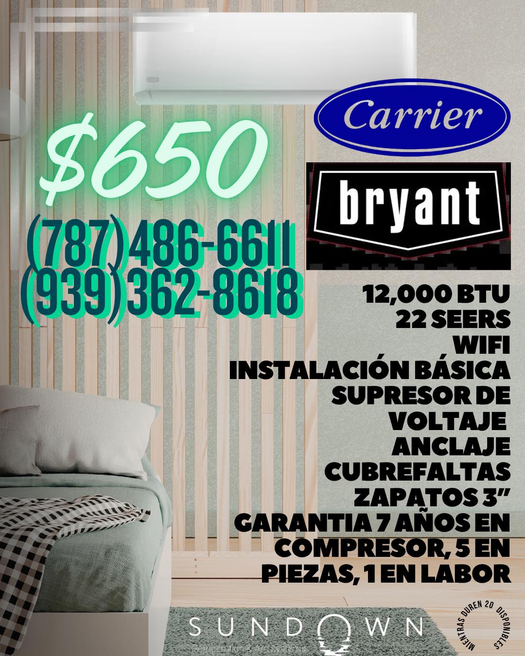 Sundown Air Conditioner & Refrigeration Systems Facebook ad: Bryant by Carrier#