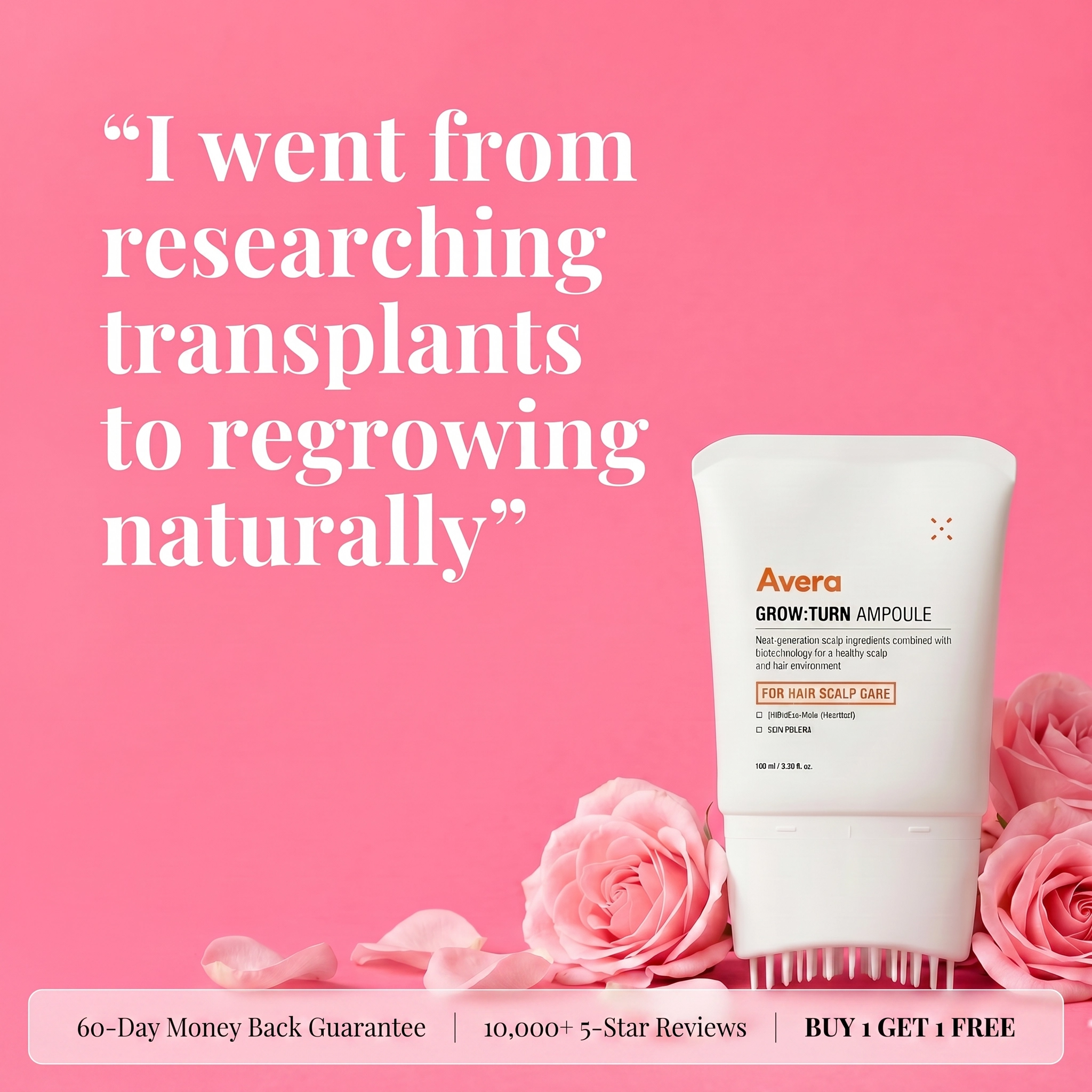Avera Facebook ad: Korea's #1 Hair Growth Serum