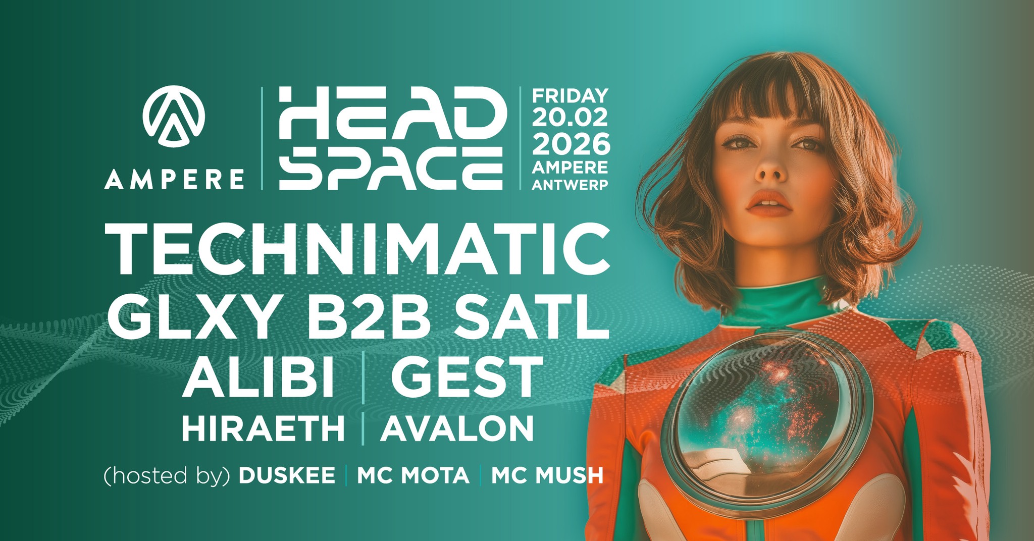 Ampere Facebook ad: Headspace x Ampere present: Technimatic, GLXY, Satl…