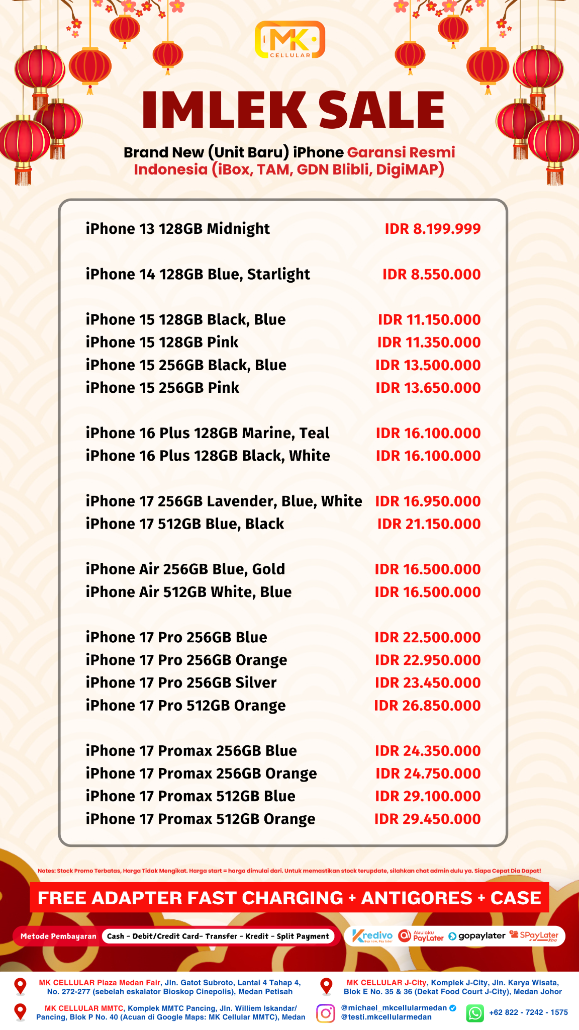MK Cellular Medan Facebook ad