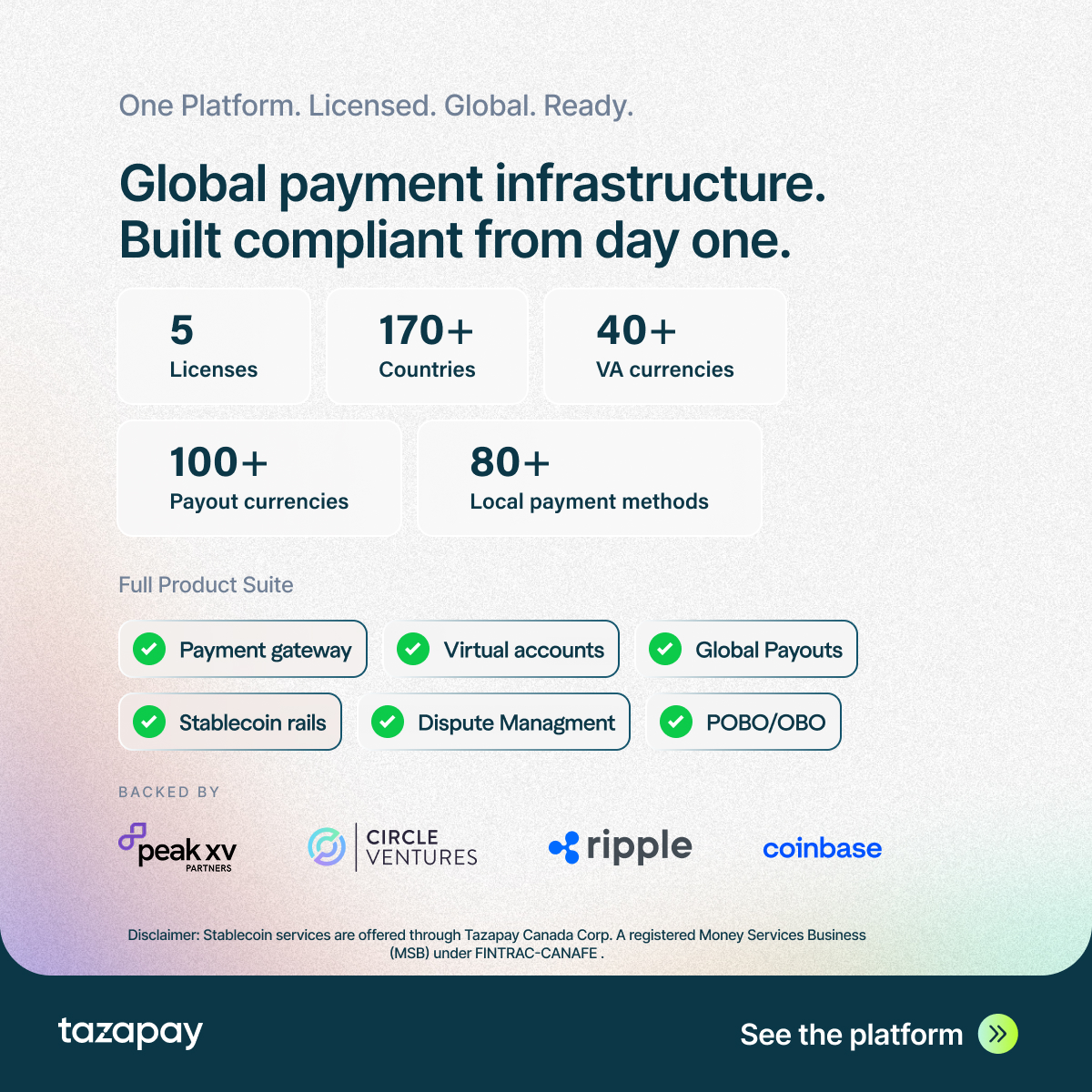 Tazapay Facebook ad: Built for what's next.