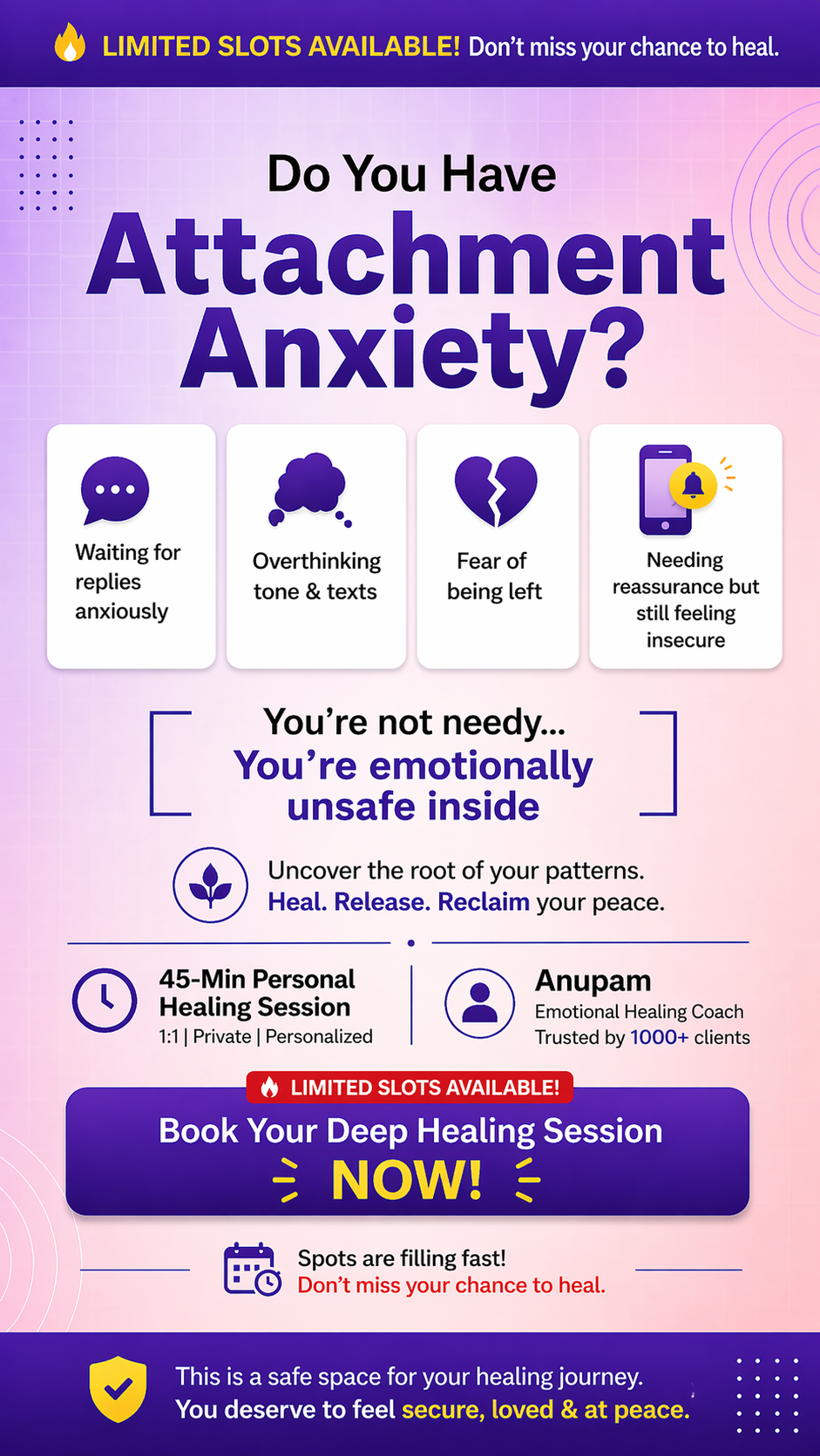 Heal With Anupam Facebook ad: Fix Your Attachment Anxiety
