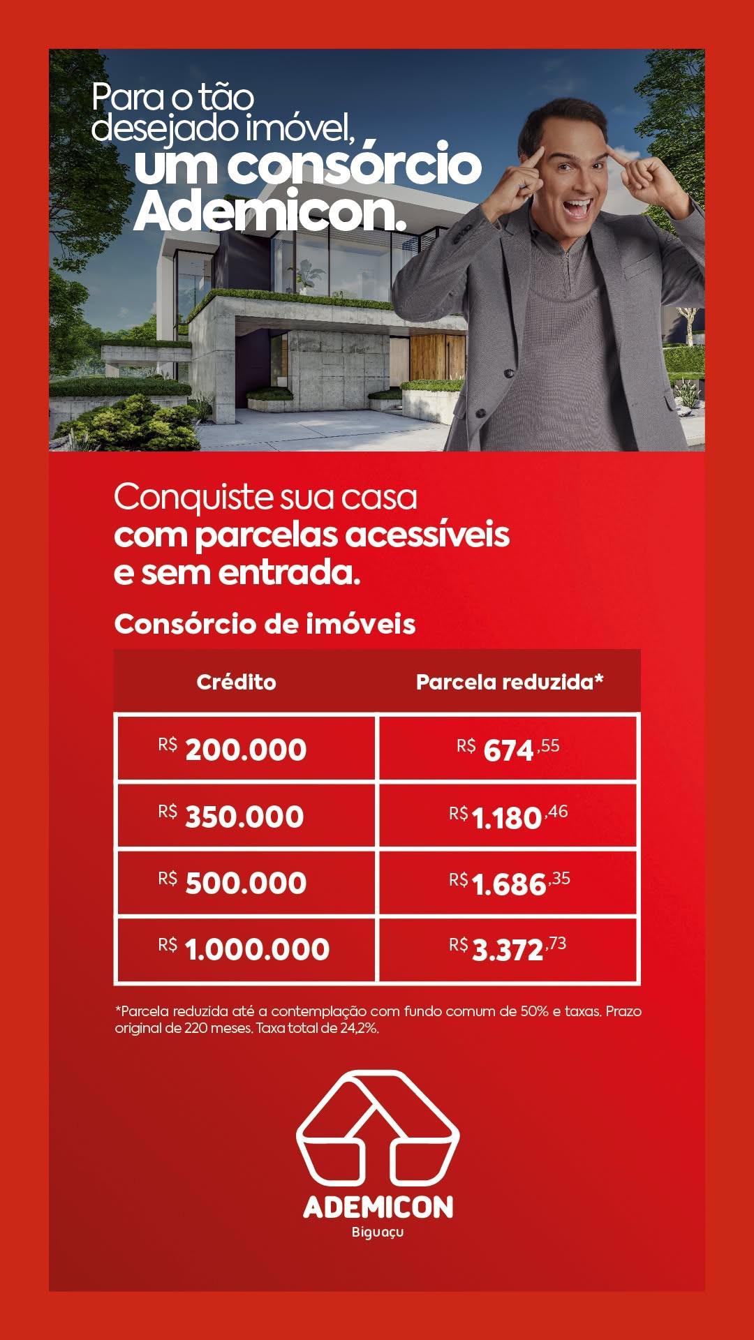 Ademicon Biguaçu Facebook ad from Jan 14, 2026