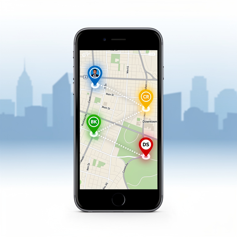 GetSearching Flow Facebook ad: Live Phone Location Sharing App.