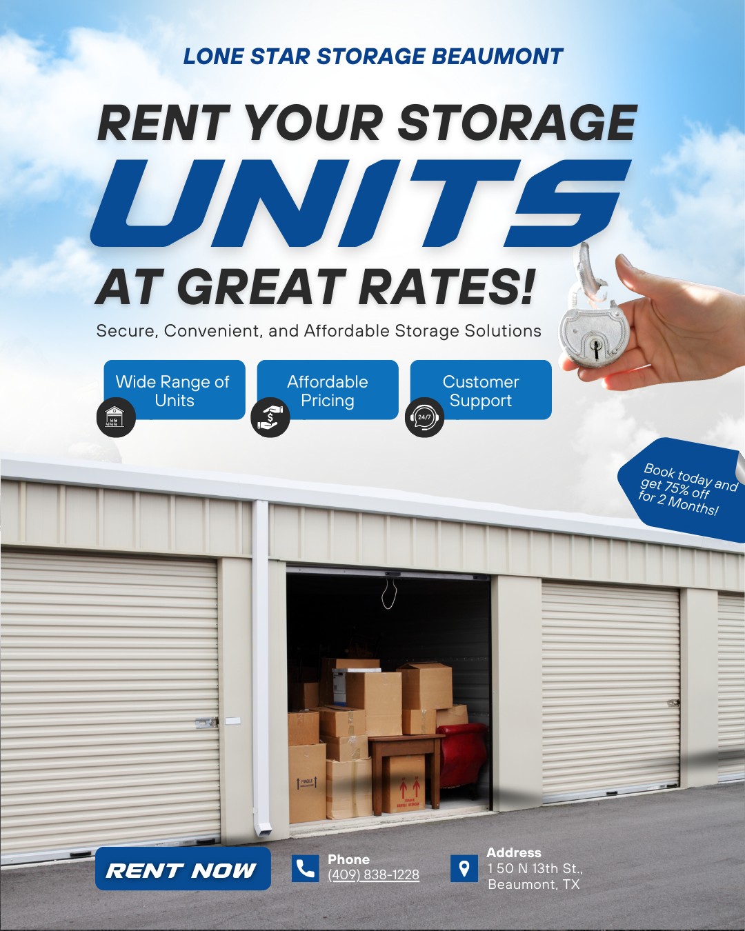 Lone Star Storage Beaumont Facebook ad: Moving or downsizing?