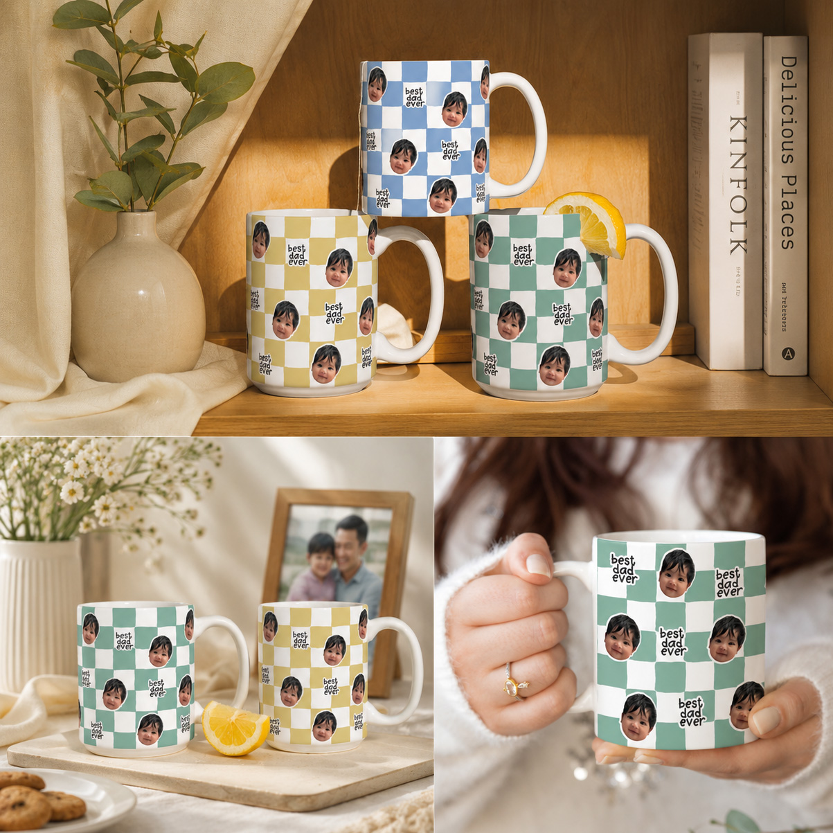 Duckbe Custom Gifts Facebook ad: Best Dad Ever Custom Baby Photo Retro Mug, Personalized…