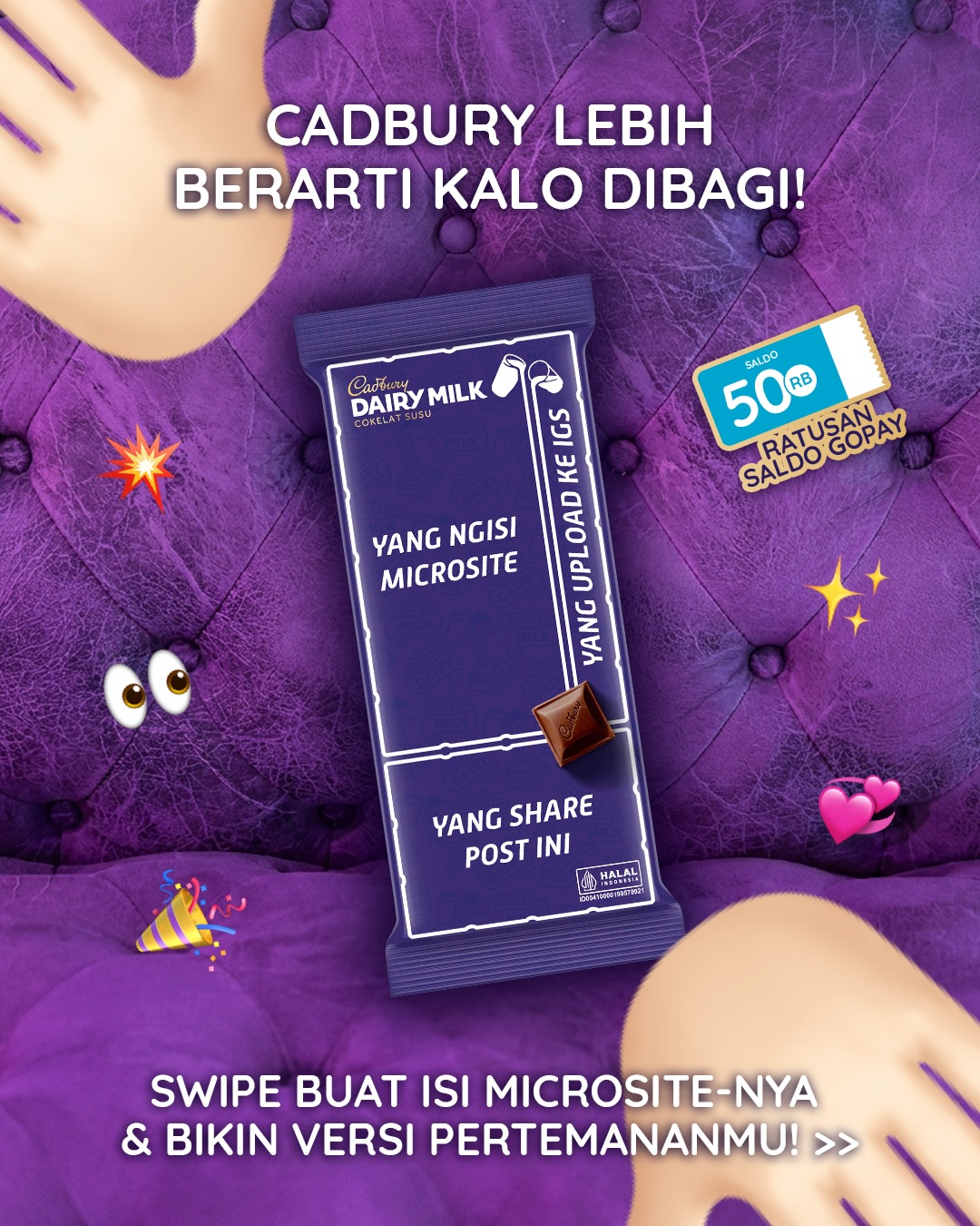 Cadbury Dairy Milk Facebook ad: Yang manis bakal terasa lebih berarti kalau dibagi