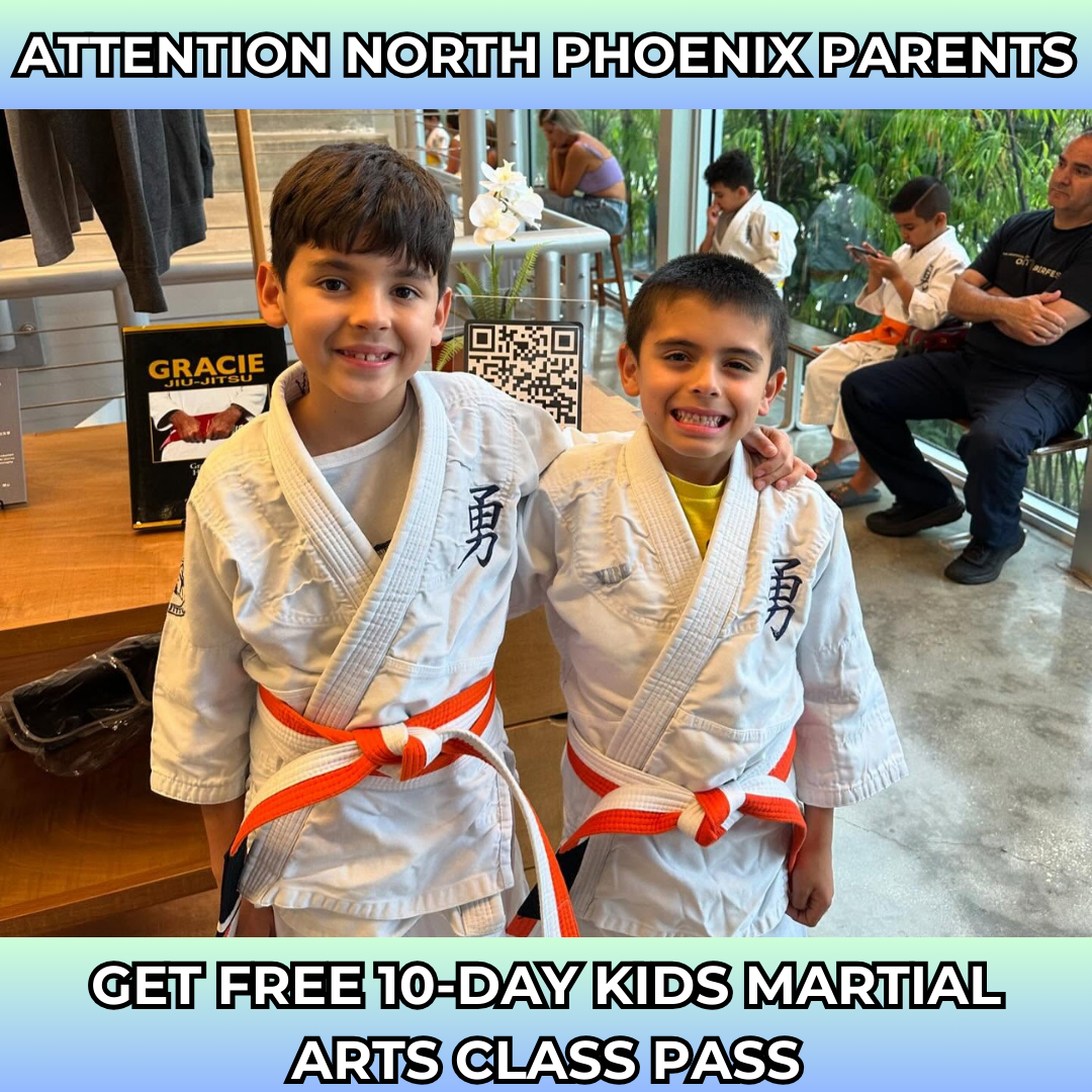 Gracie Jiu-Jitsu North Phoenix Facebook ad: Want a FREE 10-Day, Kids Martial Arts Class Pass?