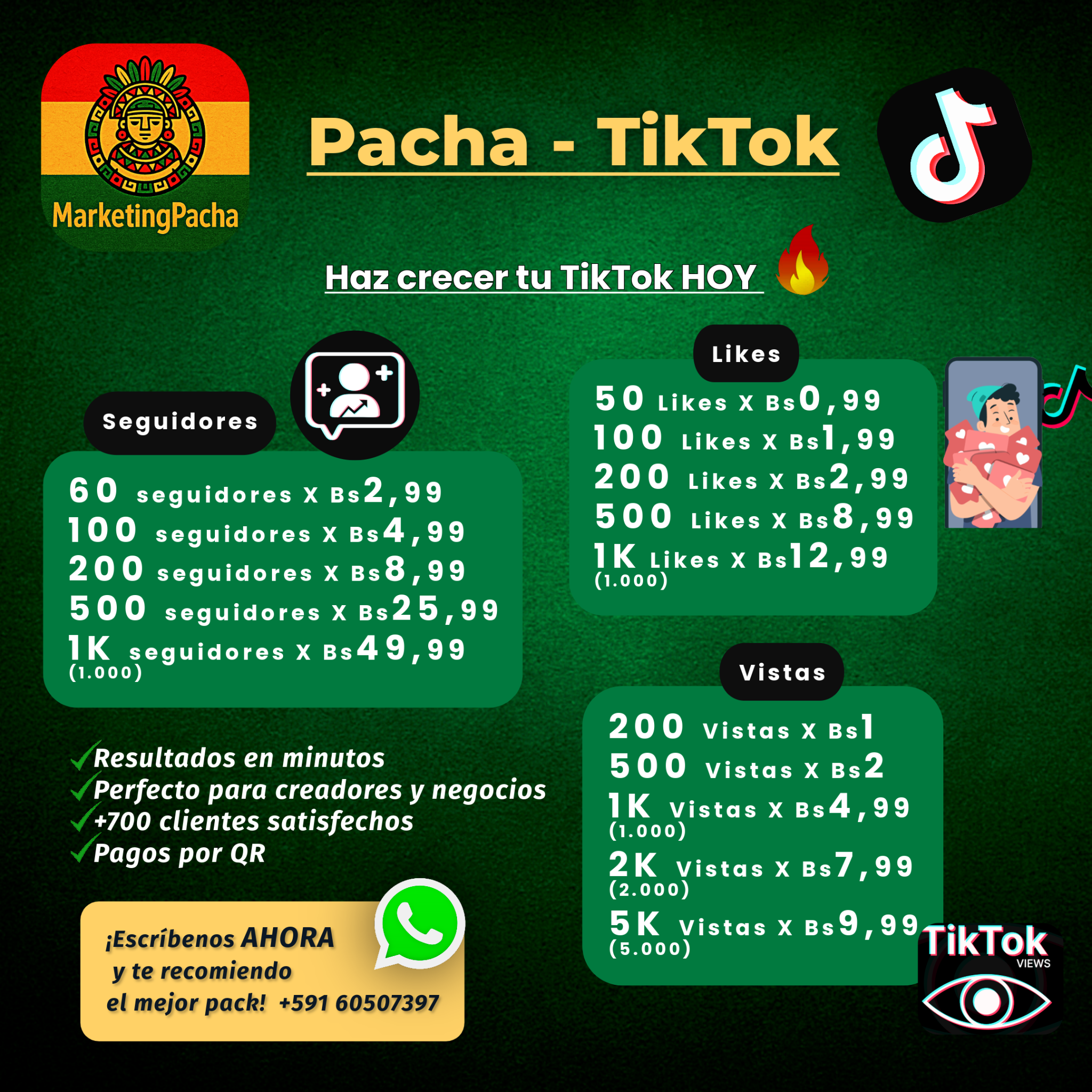 MarketingPacha Facebook ad: Haz crecer tu TikTok hoy