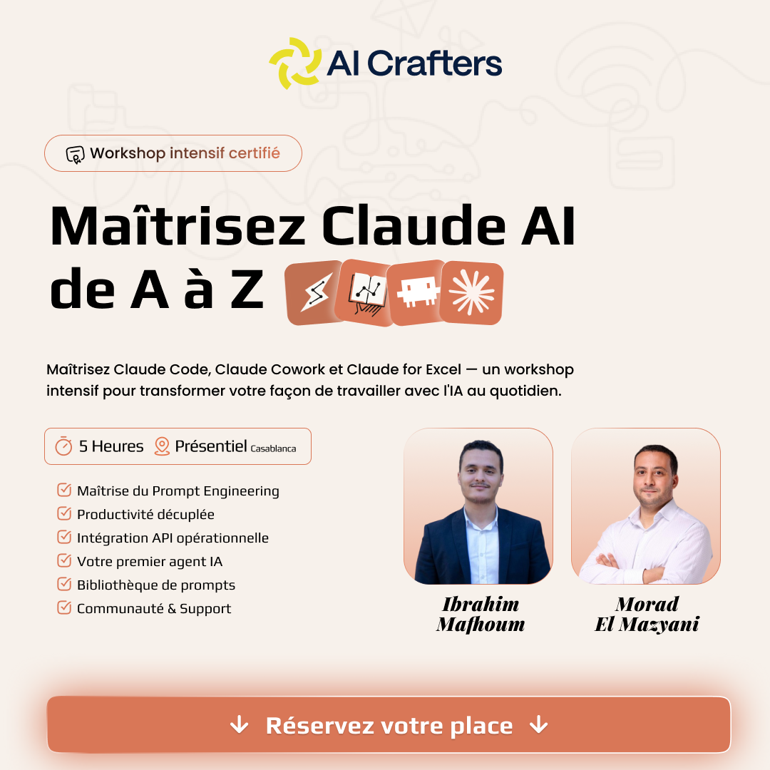 AI Crafters Facebook ad: Workshop Intensif Claude AI - Places Limitées