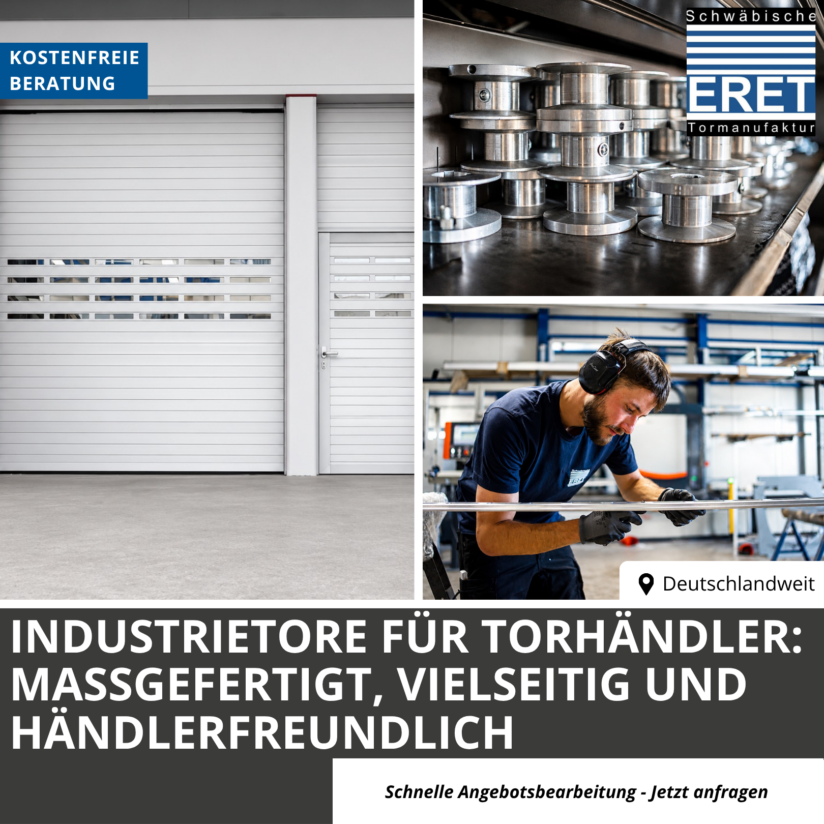 ERET-Tortechnik GmbH Facebook ad: Industrietore für Fachhändler