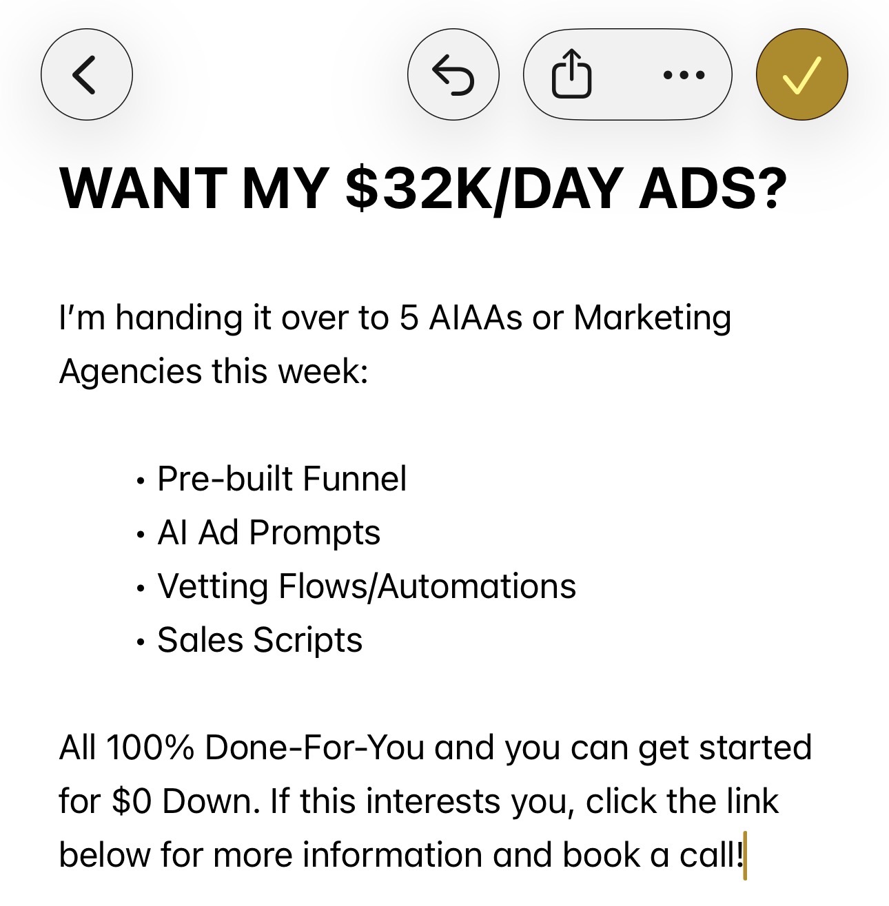 Kai Bax Facebook ad