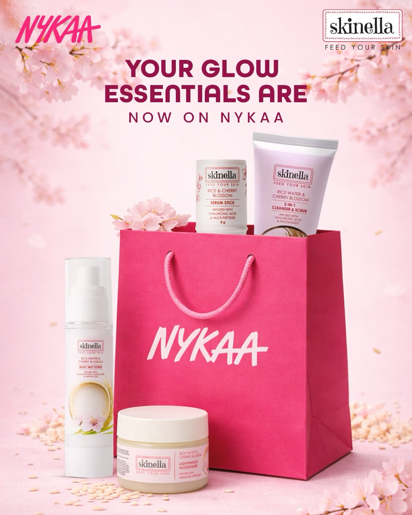 Skinella Facebook ad: Now on Nykaa
