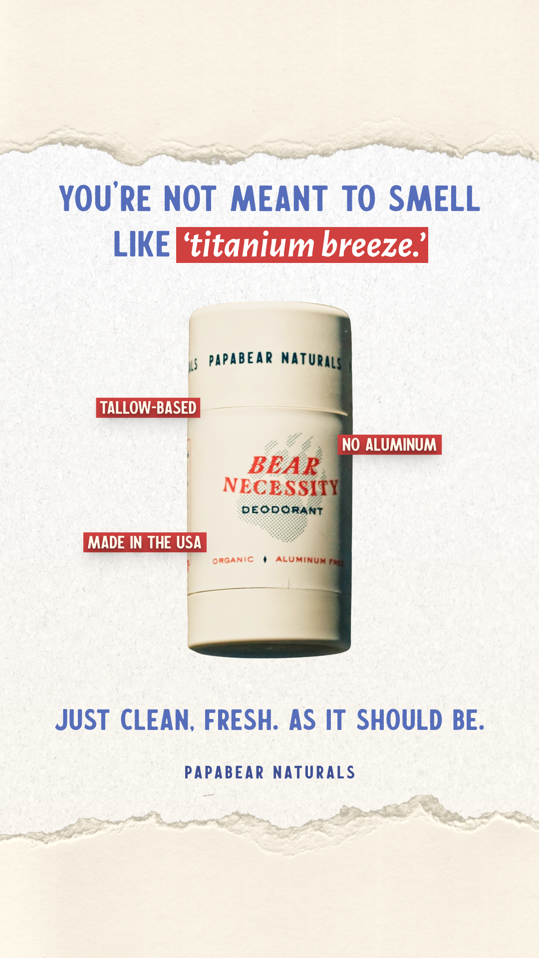 Papabear Naturals Facebook ad