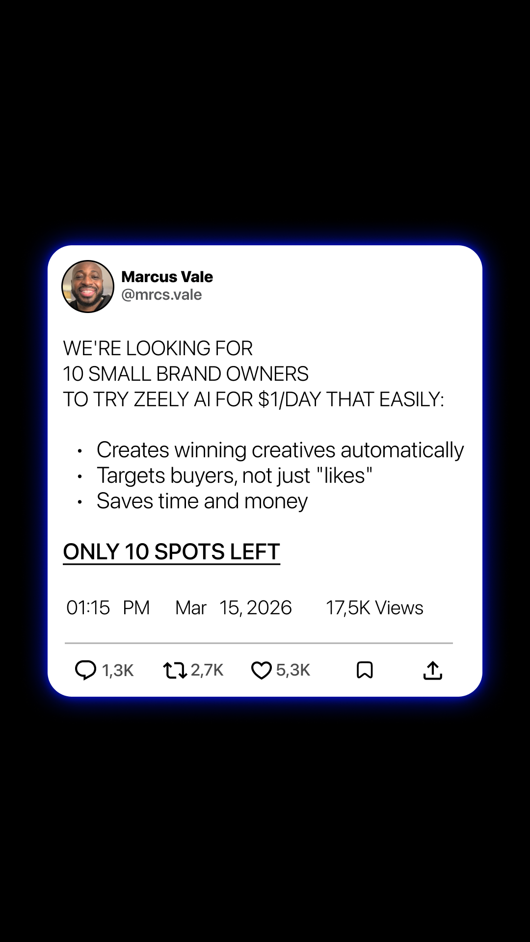 Zeely Facebook ad