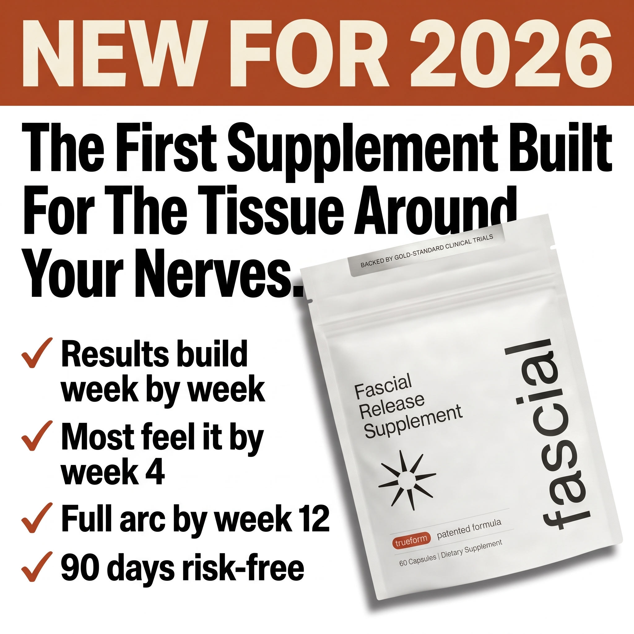 Fascial Labs Facebook ad: The First Supplement Built For The Tissue Around Your Nerves