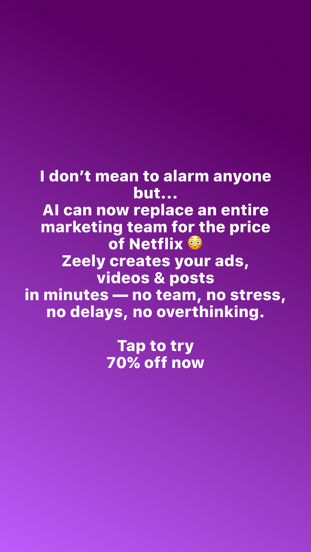 Zeely: AI-Powered Organic Growth Facebook ad: Reach your goal in 3 months with AI!