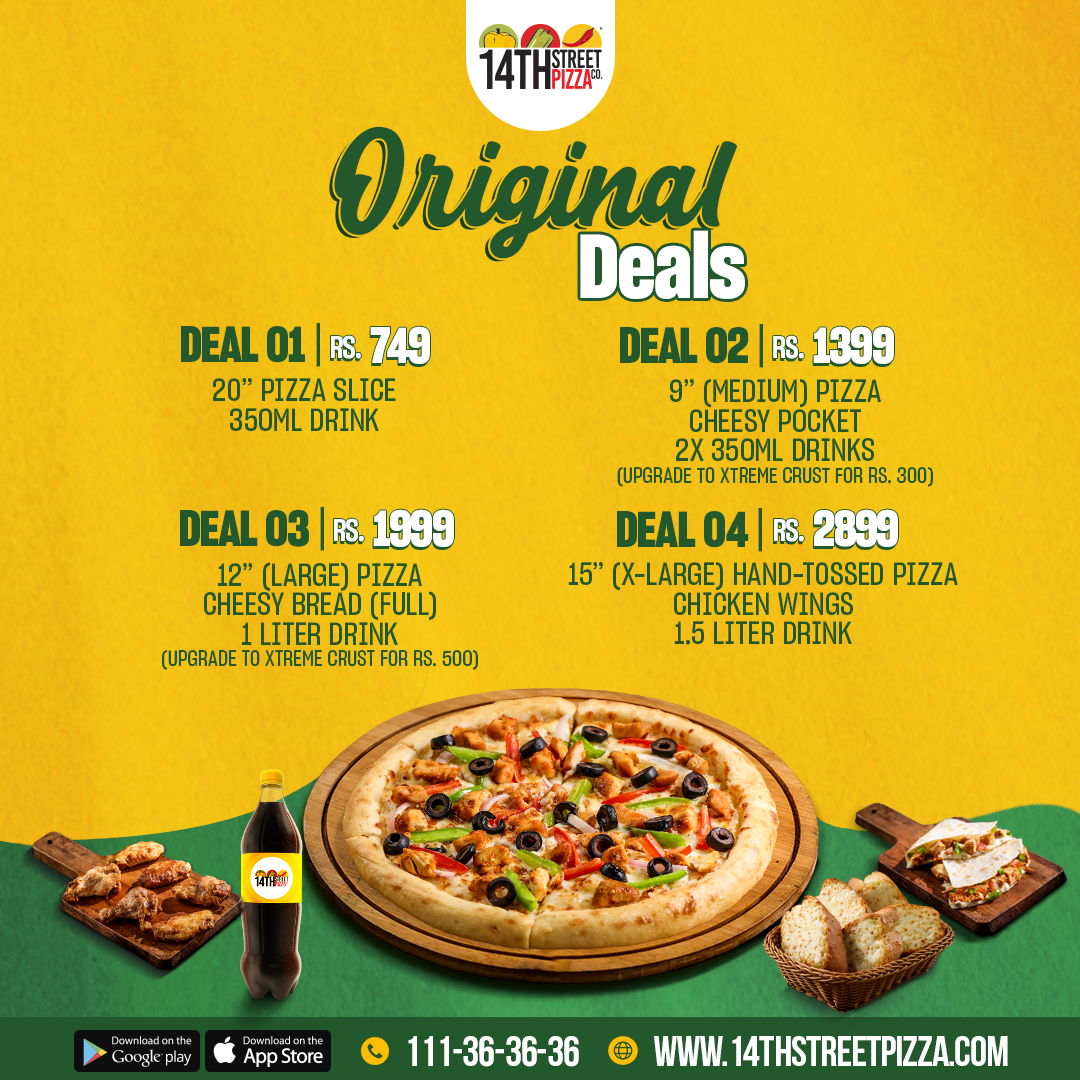 14th Street Pizza Co. Facebook ad: Deals starting from Rs. 749