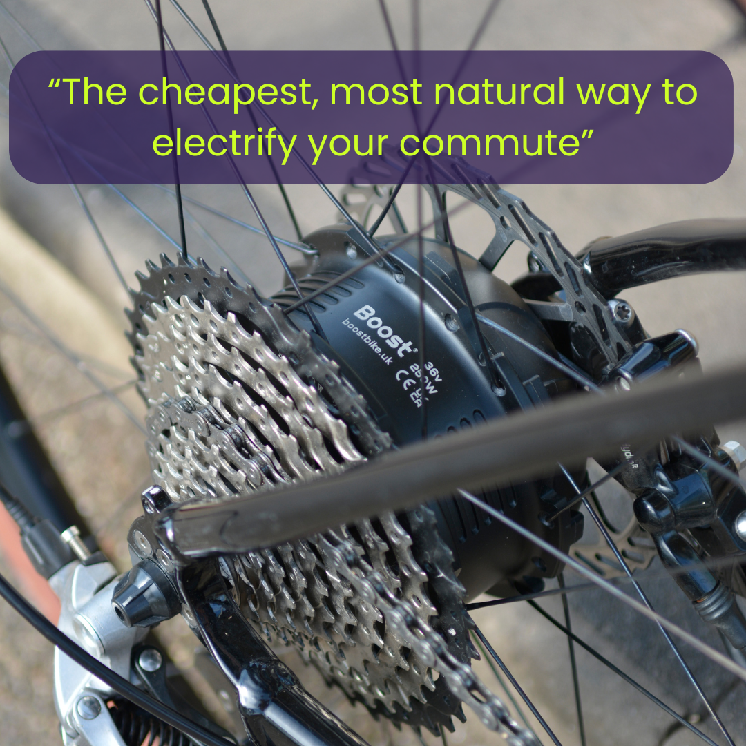 Boost Bikes Facebook ad: Boost - The easy and safe way to electrify your bike.