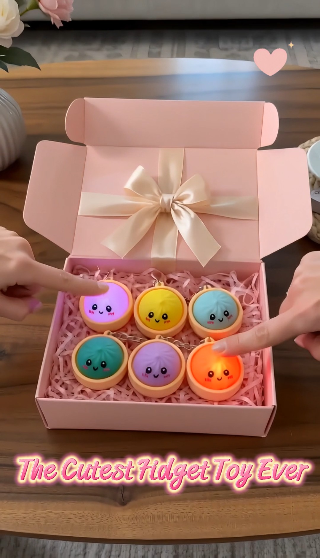 Mindsparkl Facebook ad: Light Up Dumpling Stress Relief Charm Quiet Click Pocket…