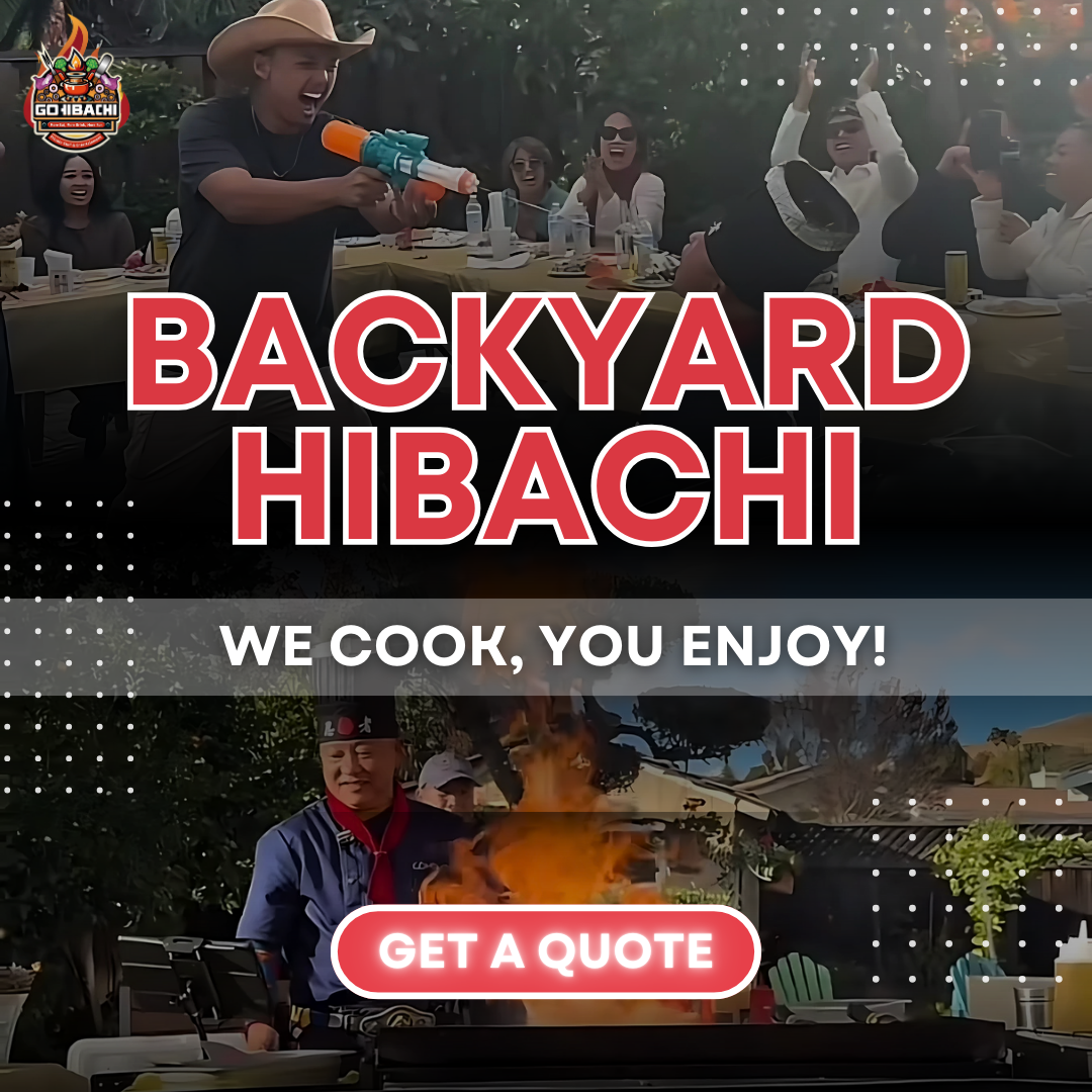 Gohibachi Facebook ad: Backyard Hibachi, We Cook, You Enjoy!