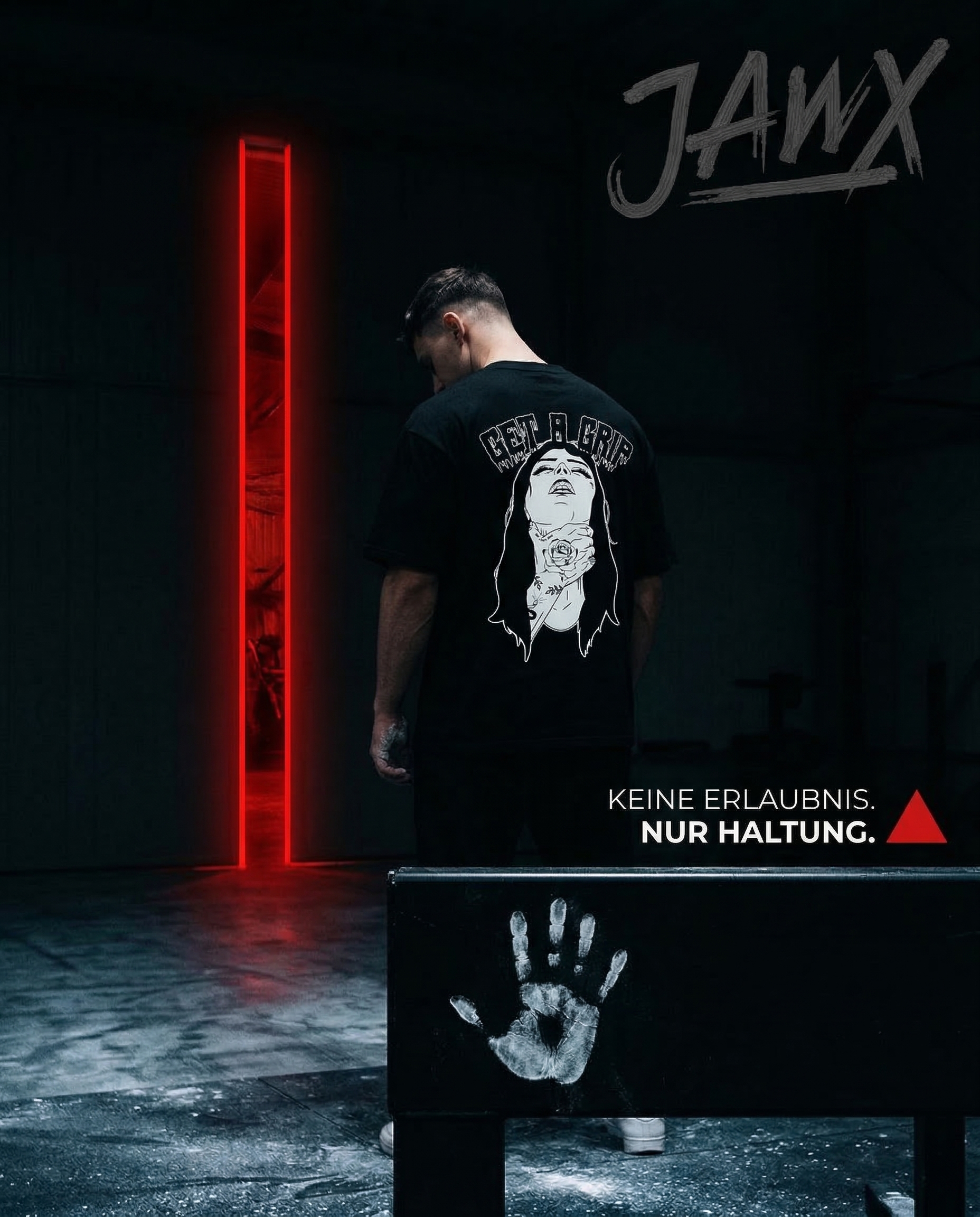 JAWX Facebook ad: NUR HALTUNG.