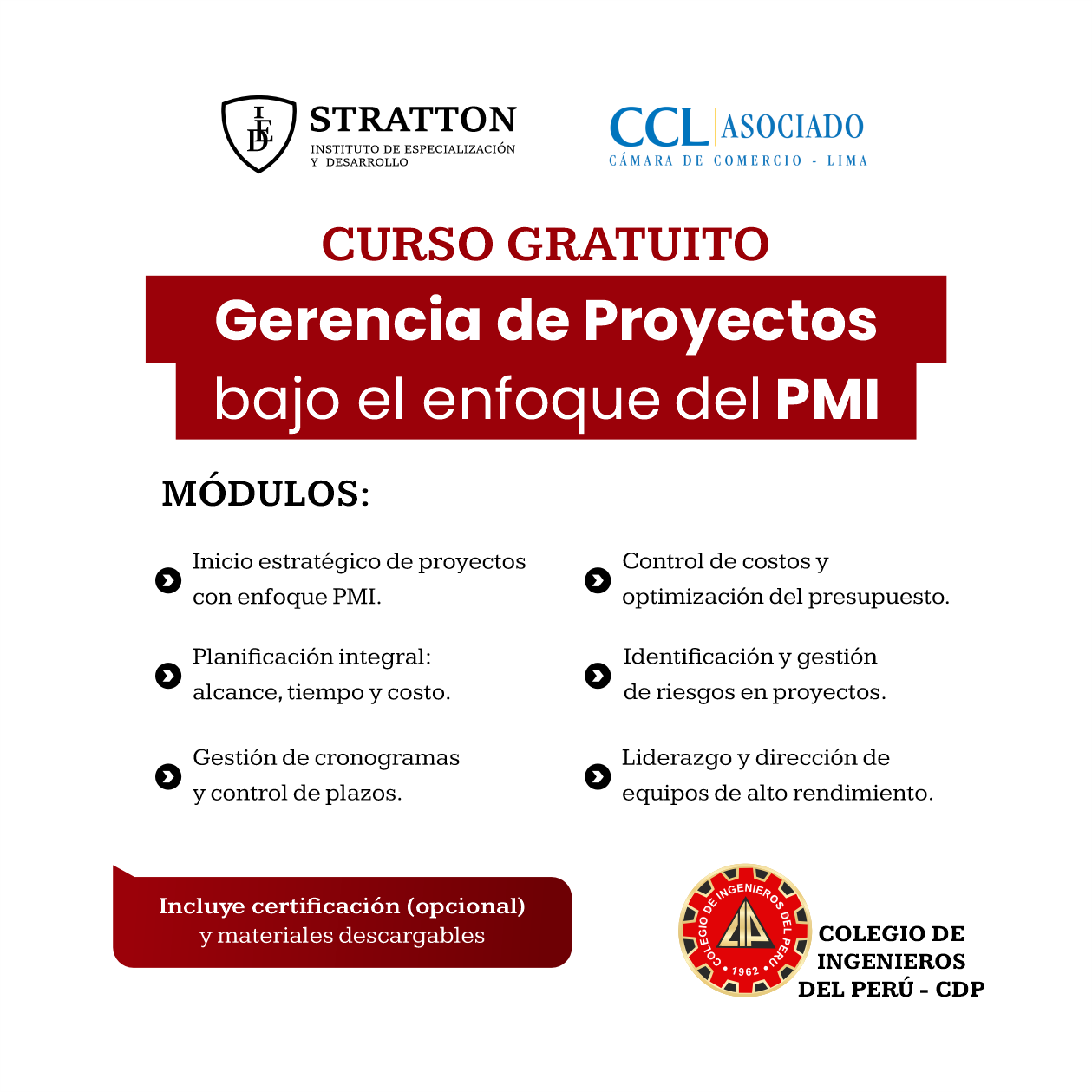 Stratton IED - Instituto de Especialización y Desarrollo Facebook ad: Vacantes Limitadas