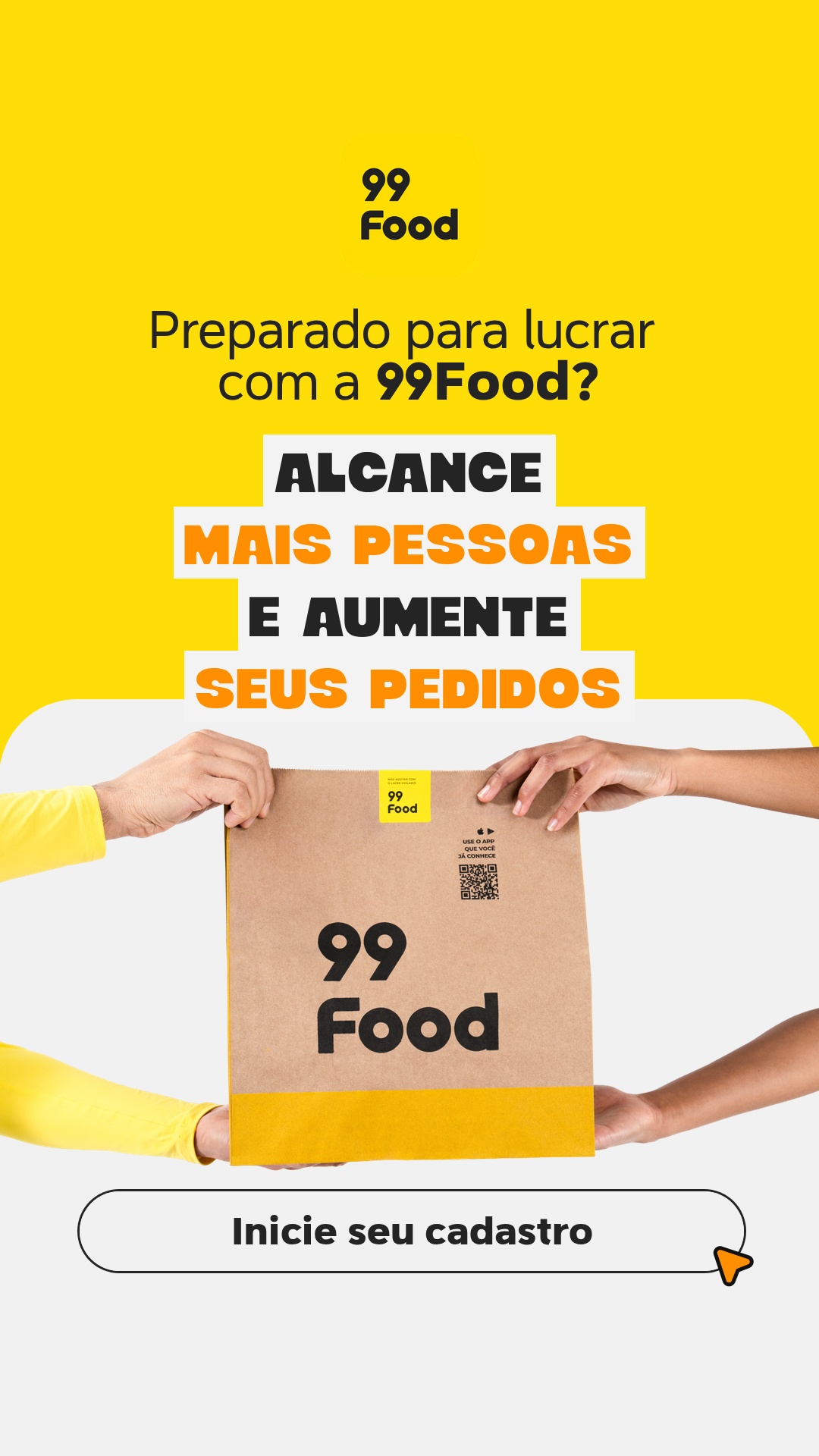 Vou de 99 Facebook ad: Cadastre seu restaurante agora