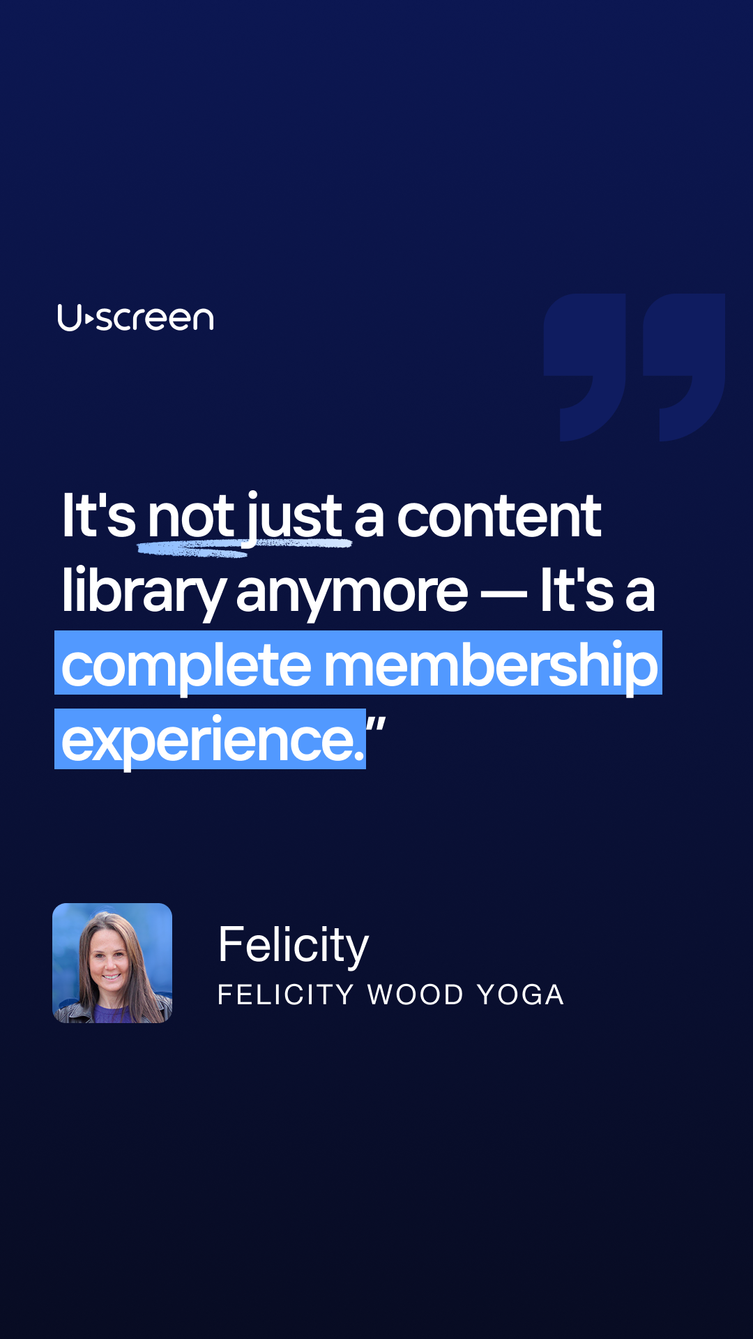 Uscreen.tv Facebook ad: From Community Halls to a Digital Yoga Platform